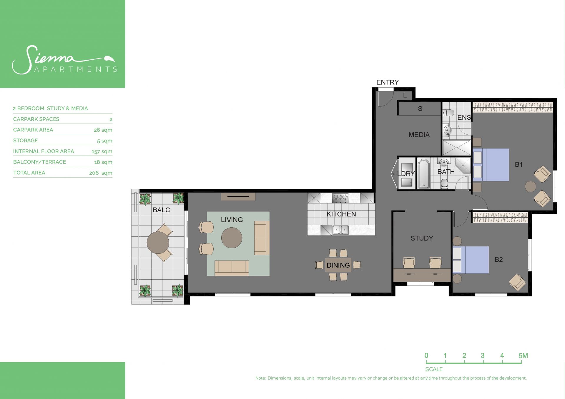Large Two Bedroom Units, With Study!