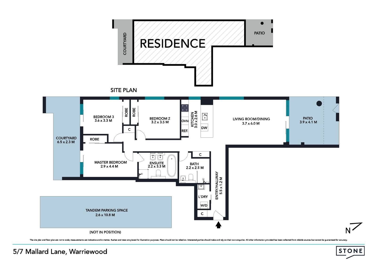North-facing apartment with two courtyards