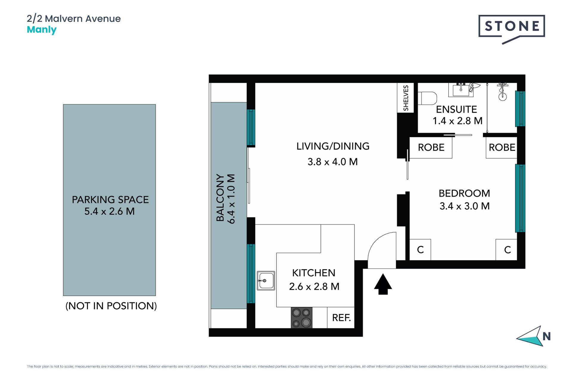 Chic one bedder one street back from the beach