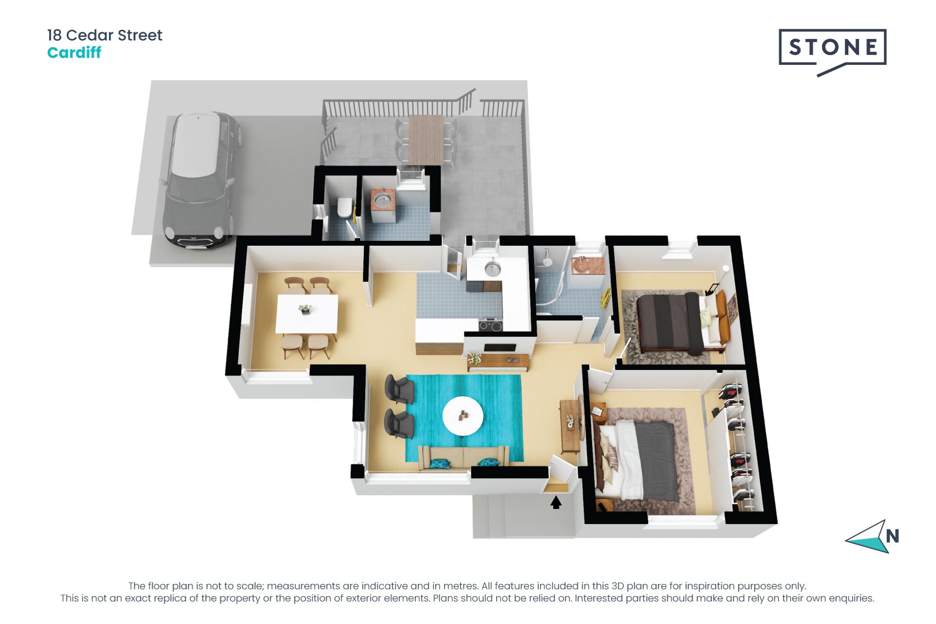 Flat block with convenience
