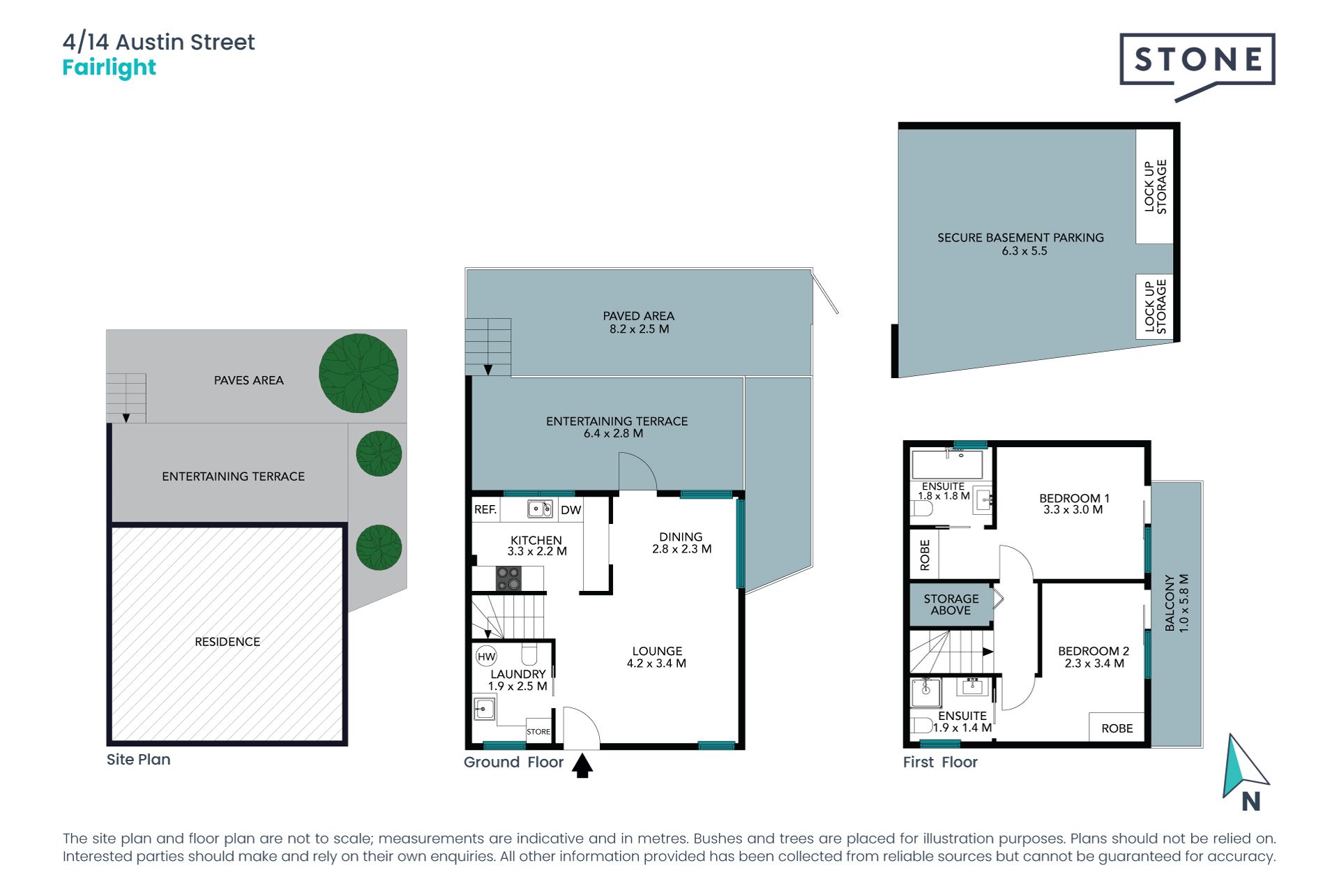 Stylish town home with north terrace and courtyard