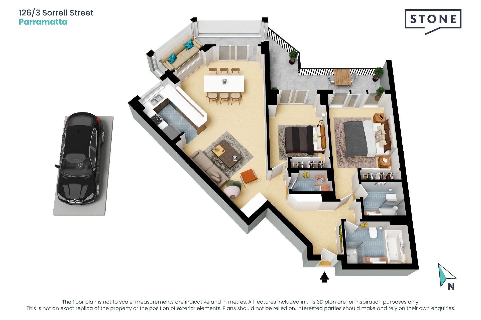 Stunning two-bedroom apartment with spectacular views