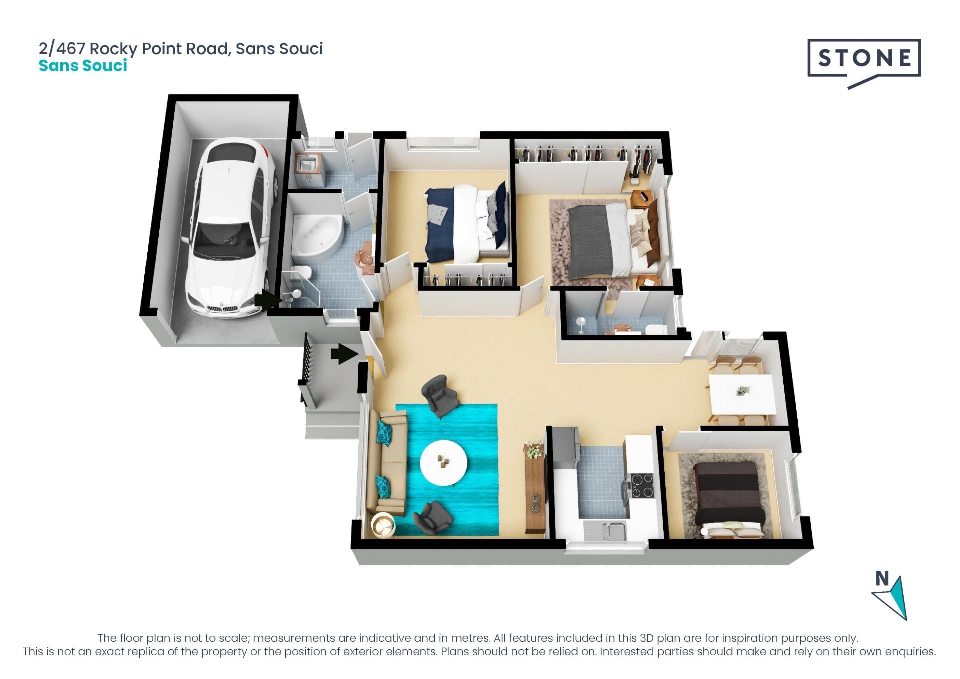 Peacefully positioned battleaxe home at the rear