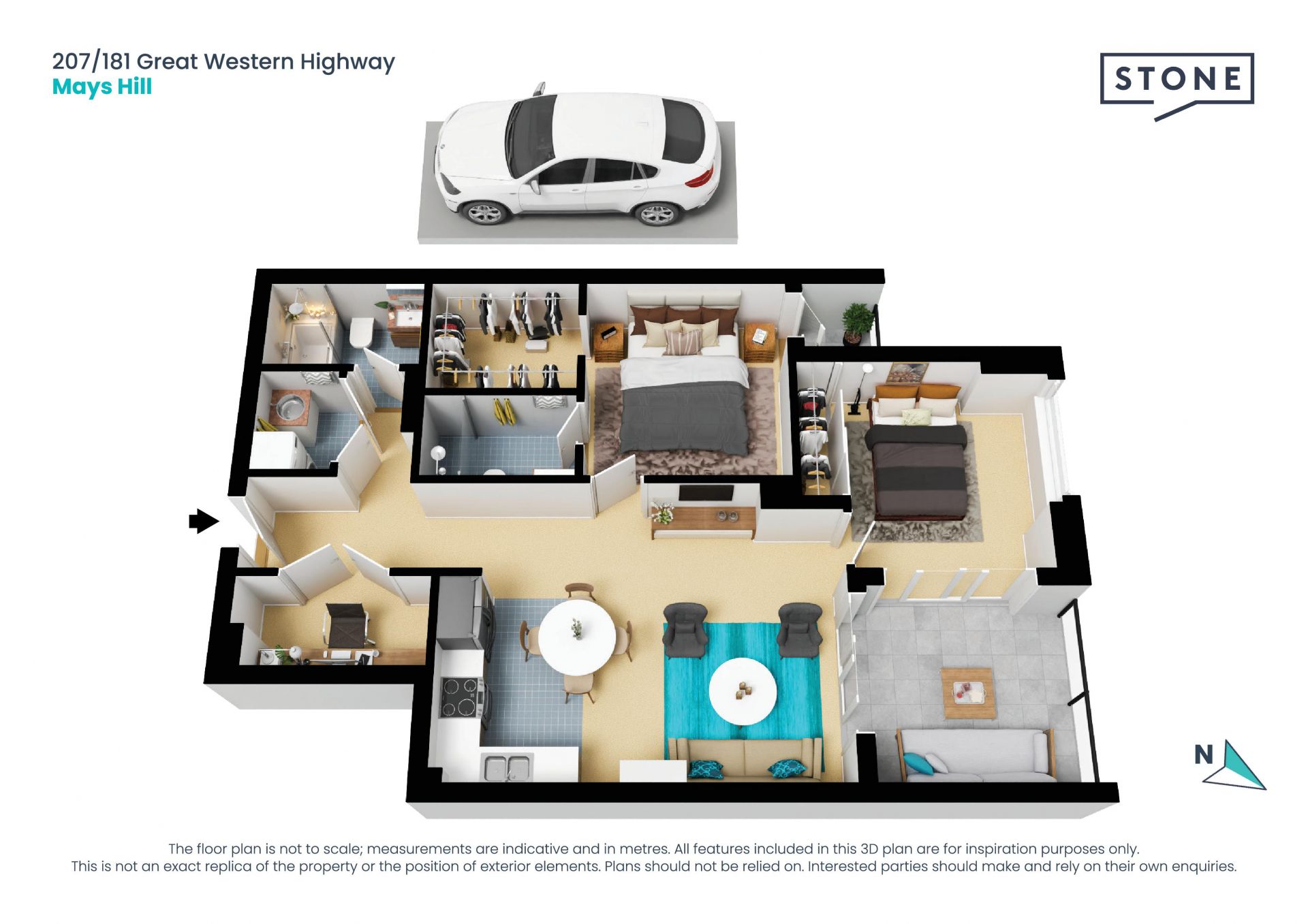 Executive-style two-bedroom apartment