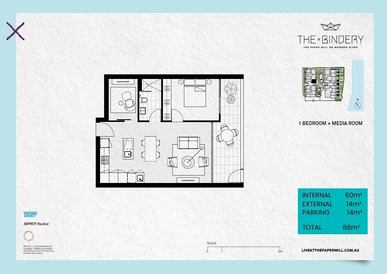 Peaceful One + Study Courtyard Style Apartment
