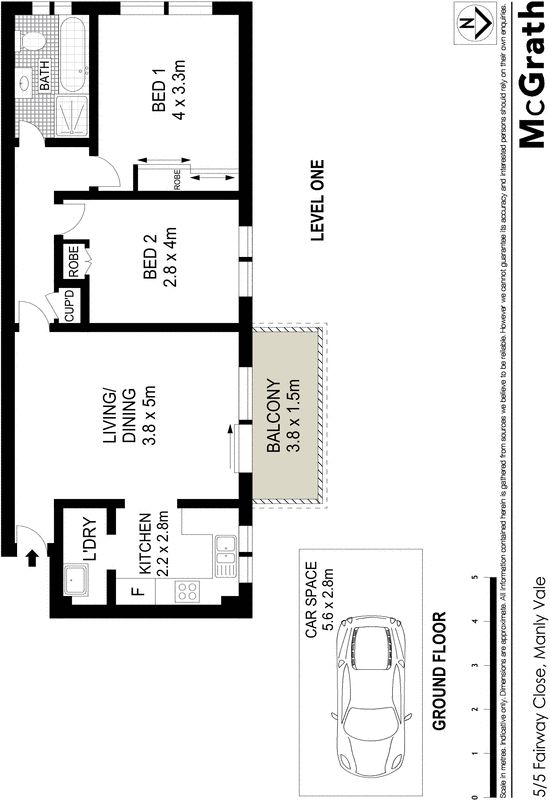North facing apartment with golf course views