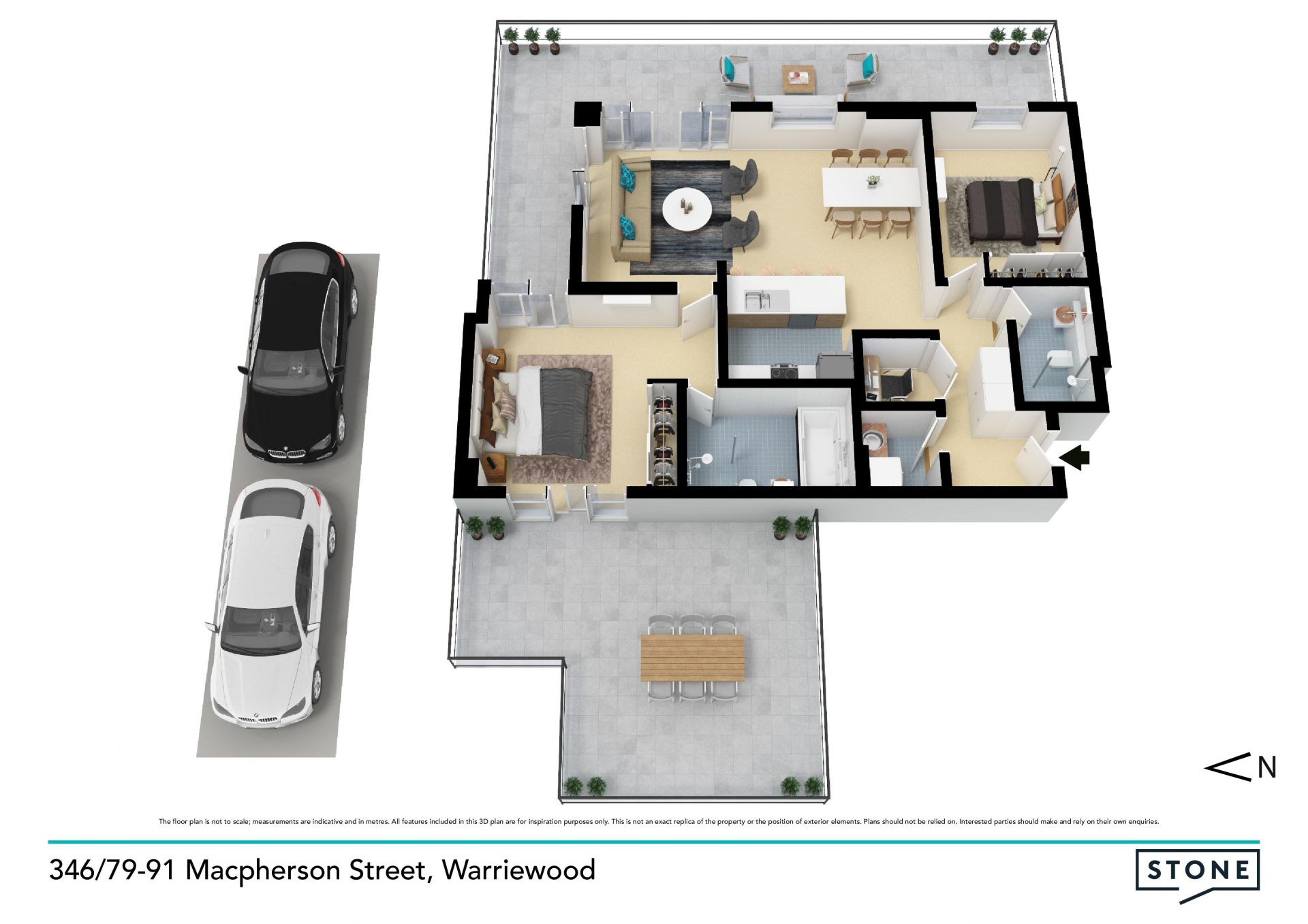 Sunlit modern 2bed penthouse with wetland views