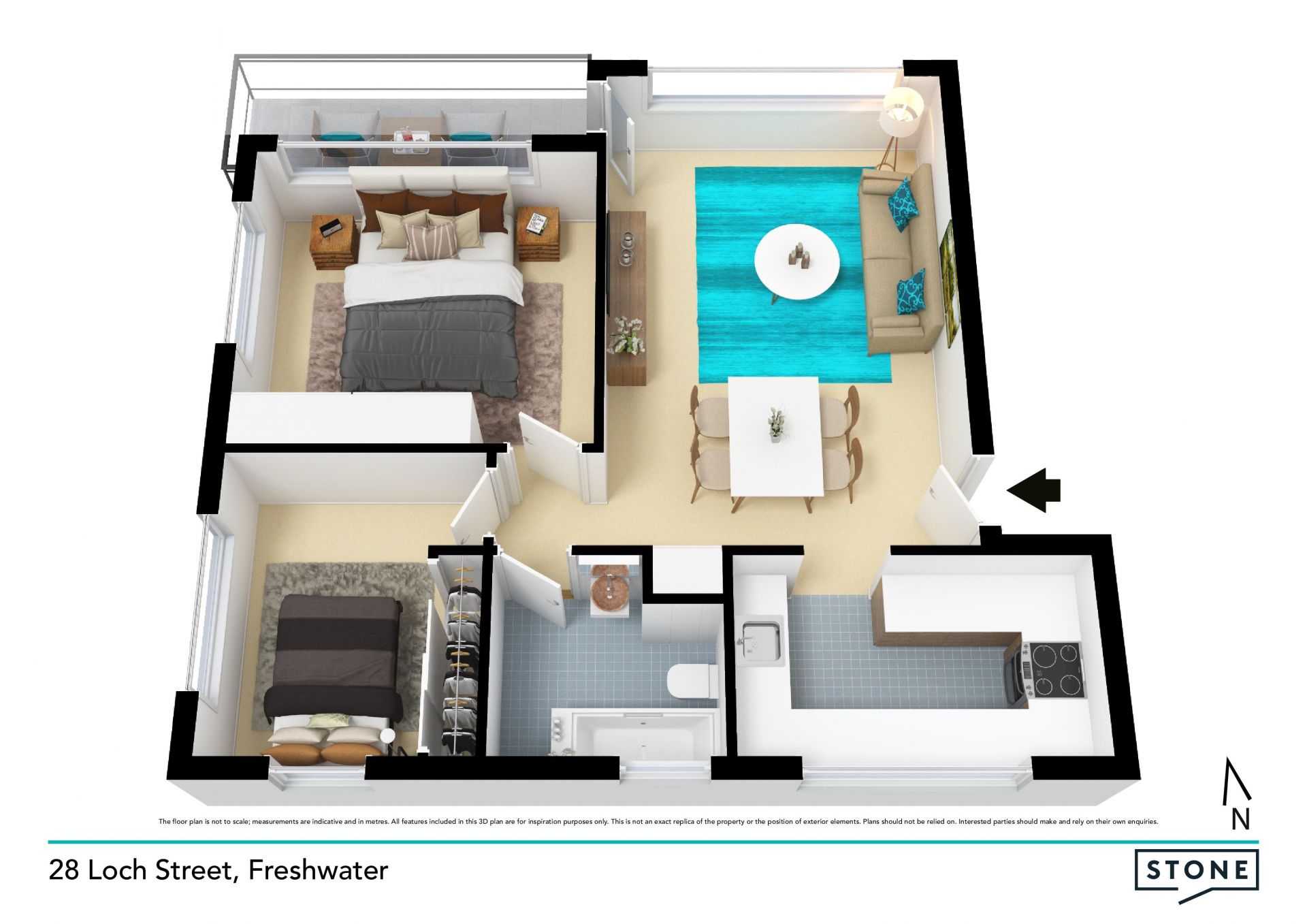 Spacious apartment with bright outlook
