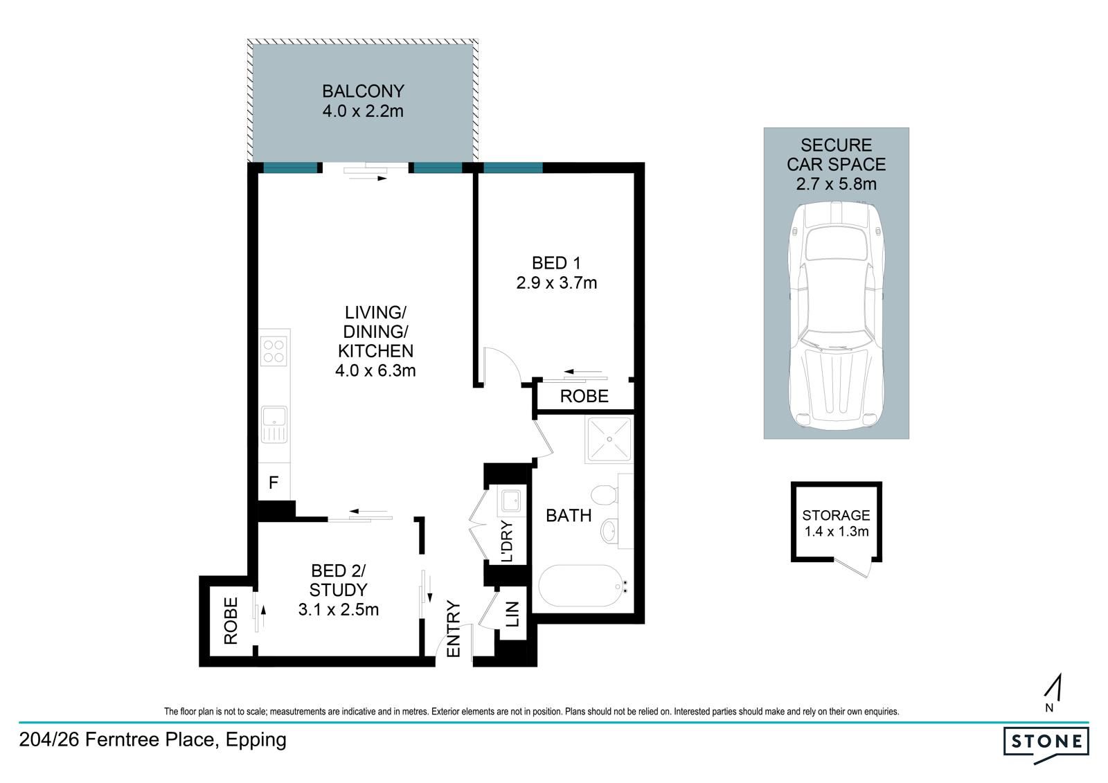 North-Facing One Bedroom Plus an Oversize Study Room