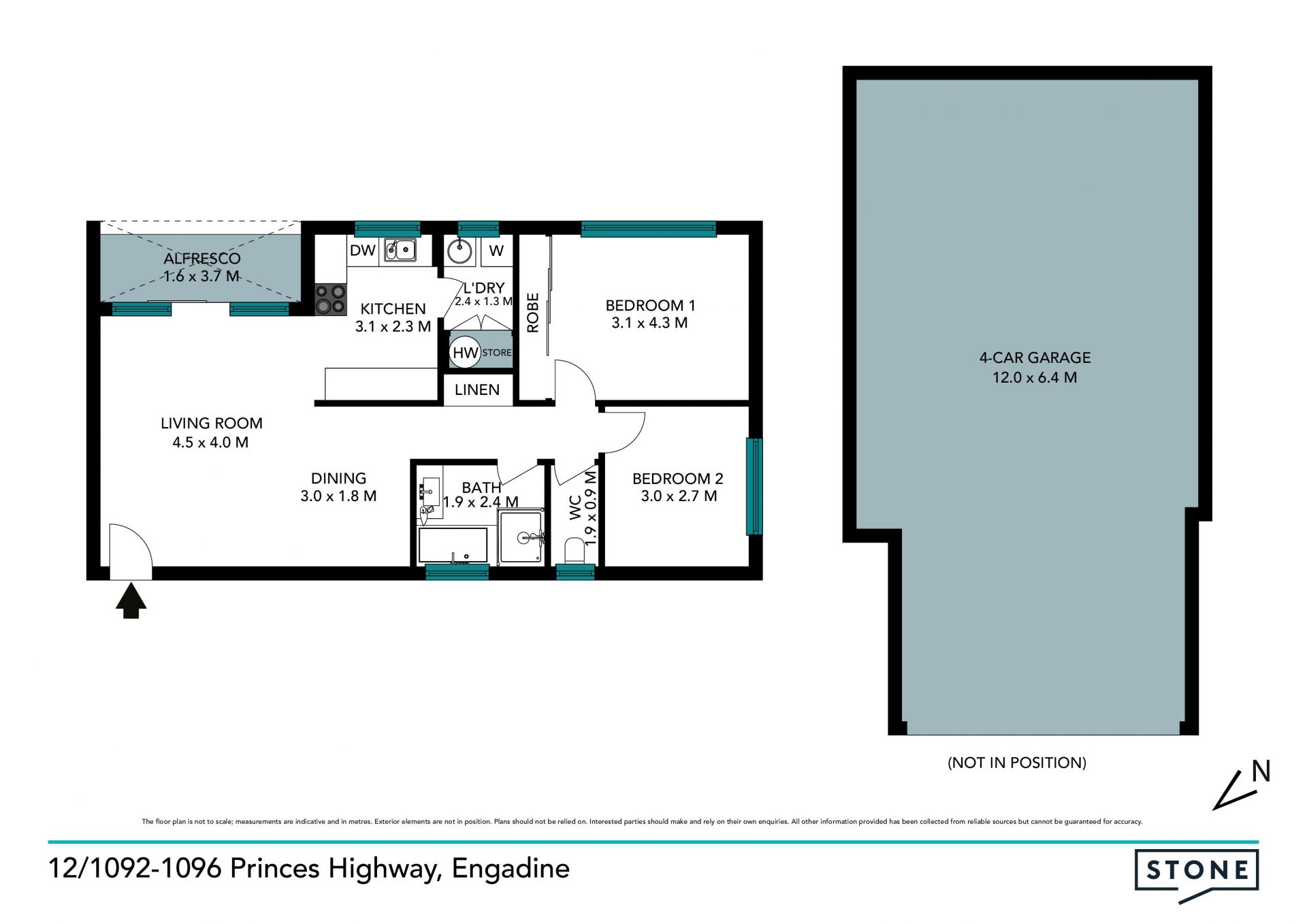 Ground floor unit with 4 car accommodation