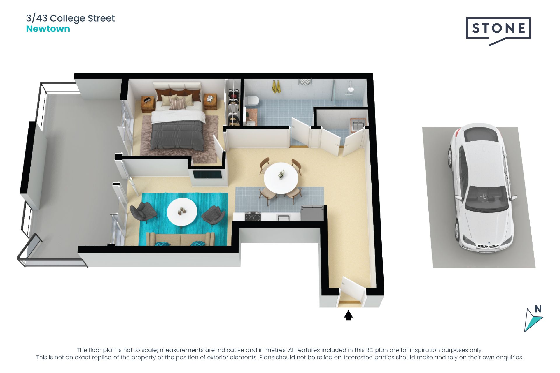 Smart style in a designer courtyard apartment