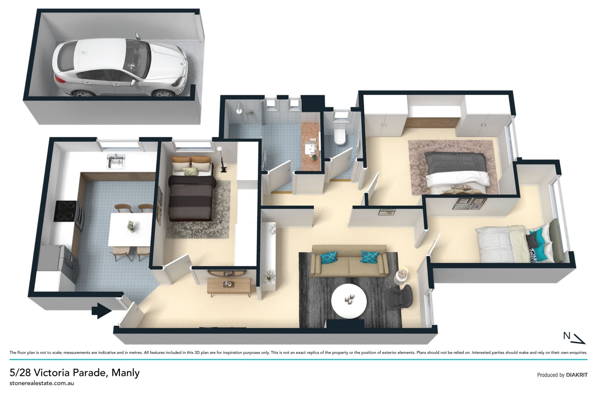 Renovated apartment footsteps to beach