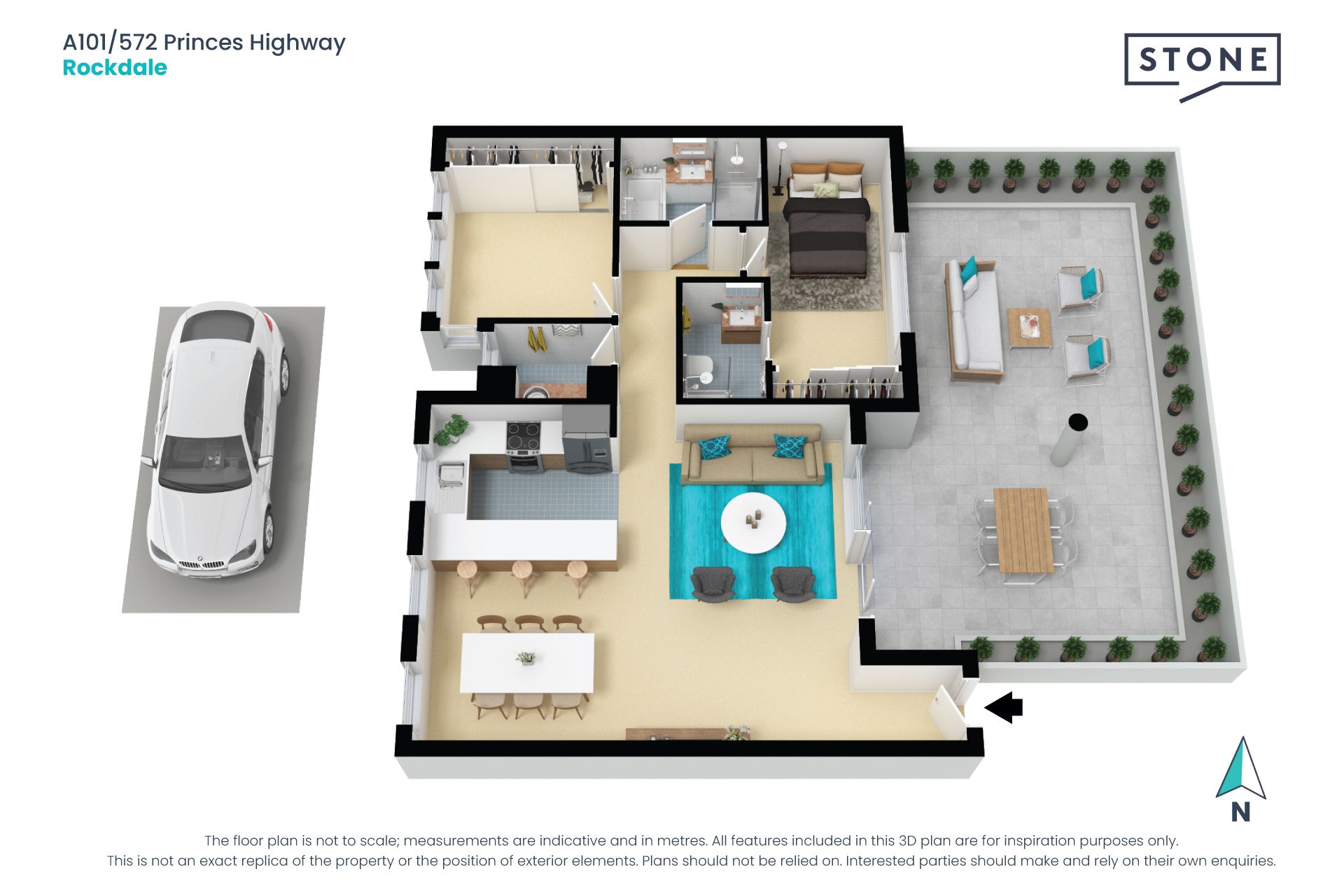 Modern apartment with backyard-sized balcony