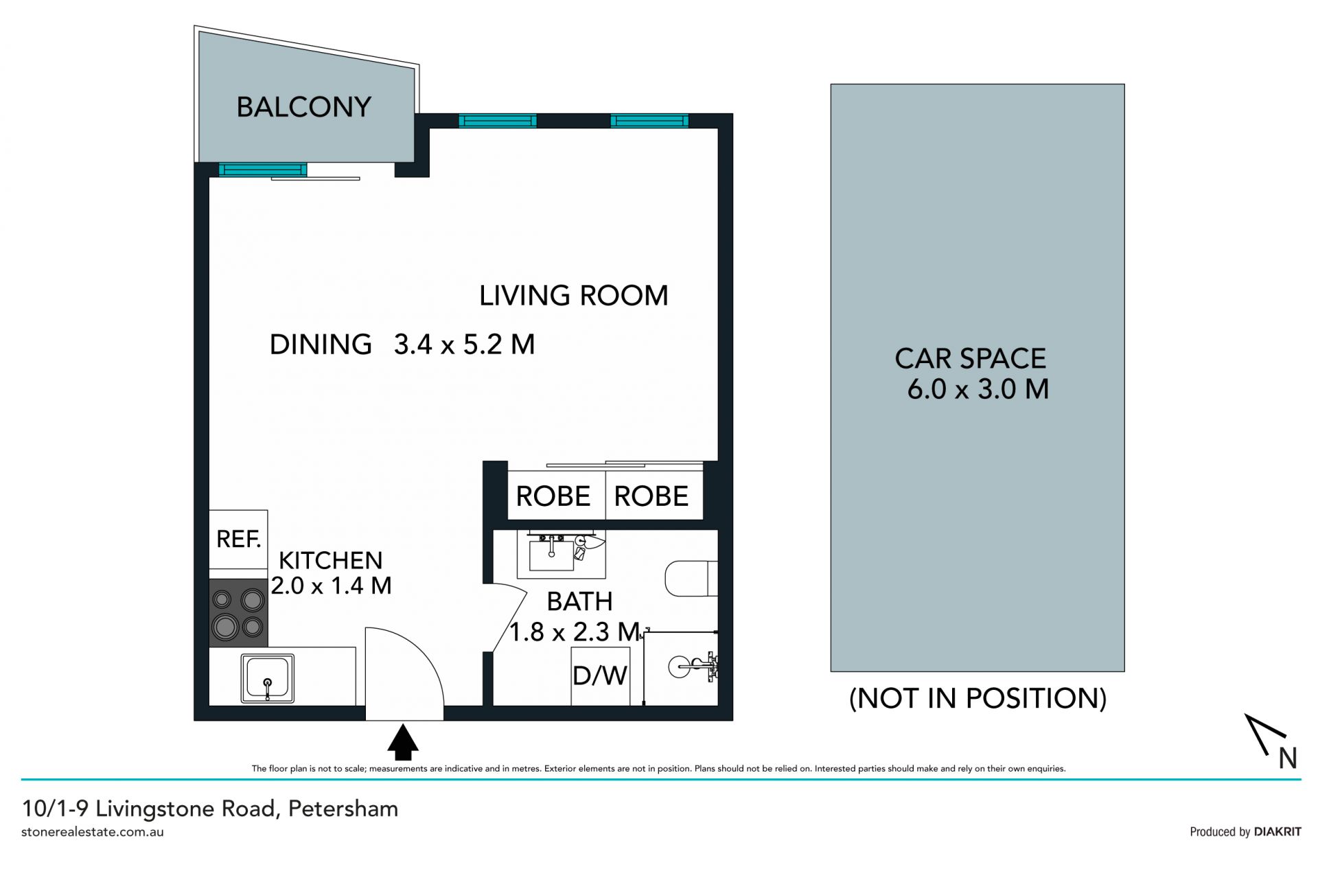 Smart studio with balcony and parking