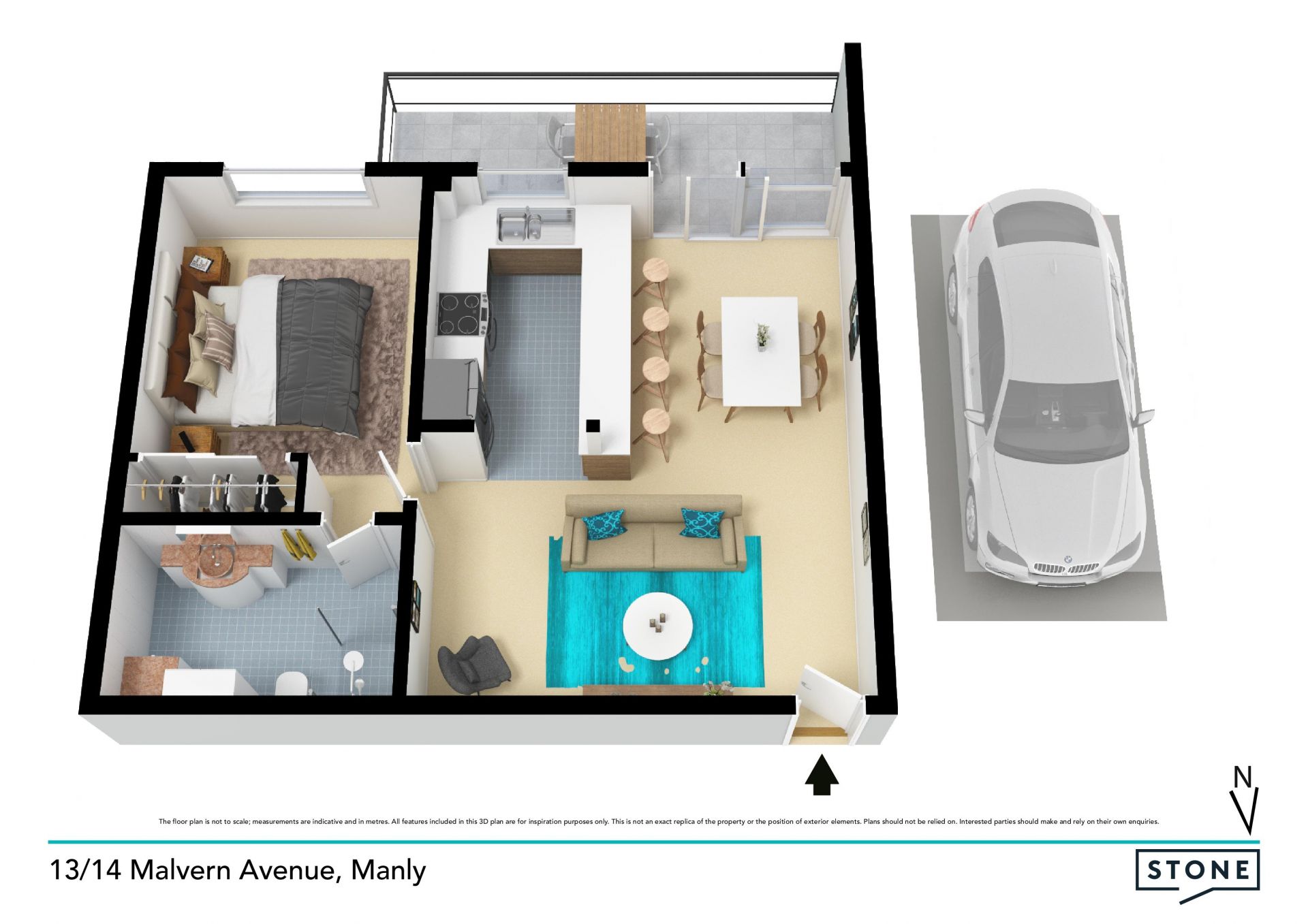 Oversized one bedroom entertainer by the beach