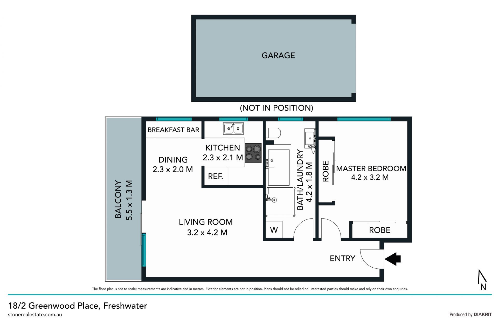 Oversize one bedder in premier beachside address