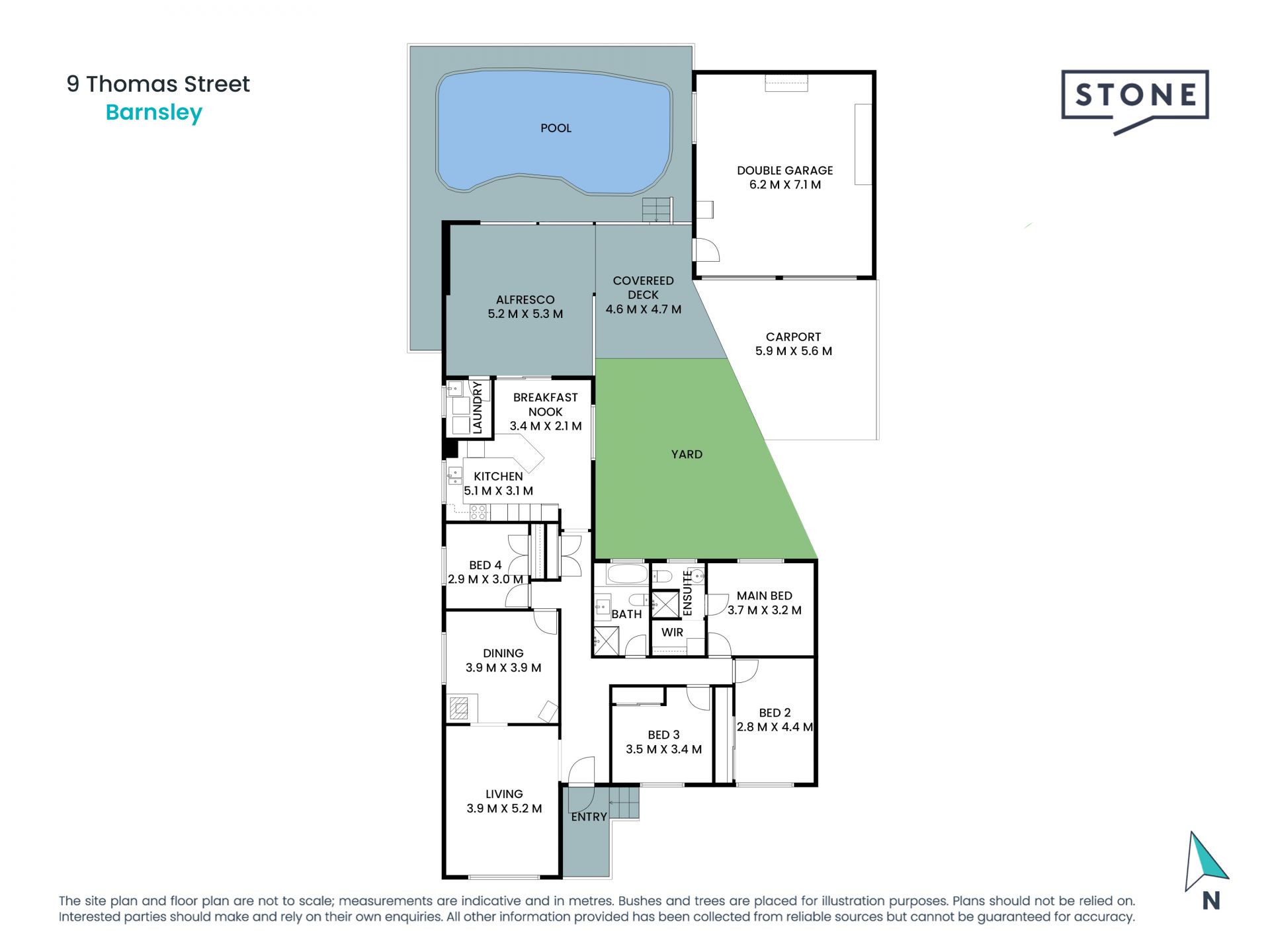 North-facing backyard, pool & abundant garaging
