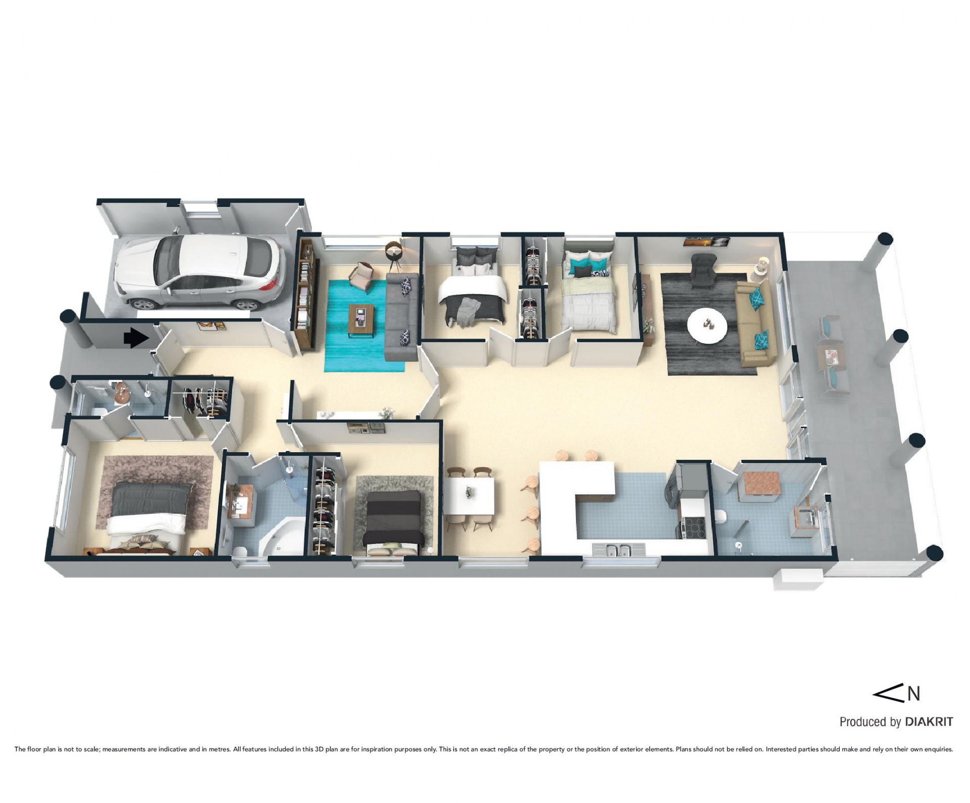 Space, light and privacy in a single level family home