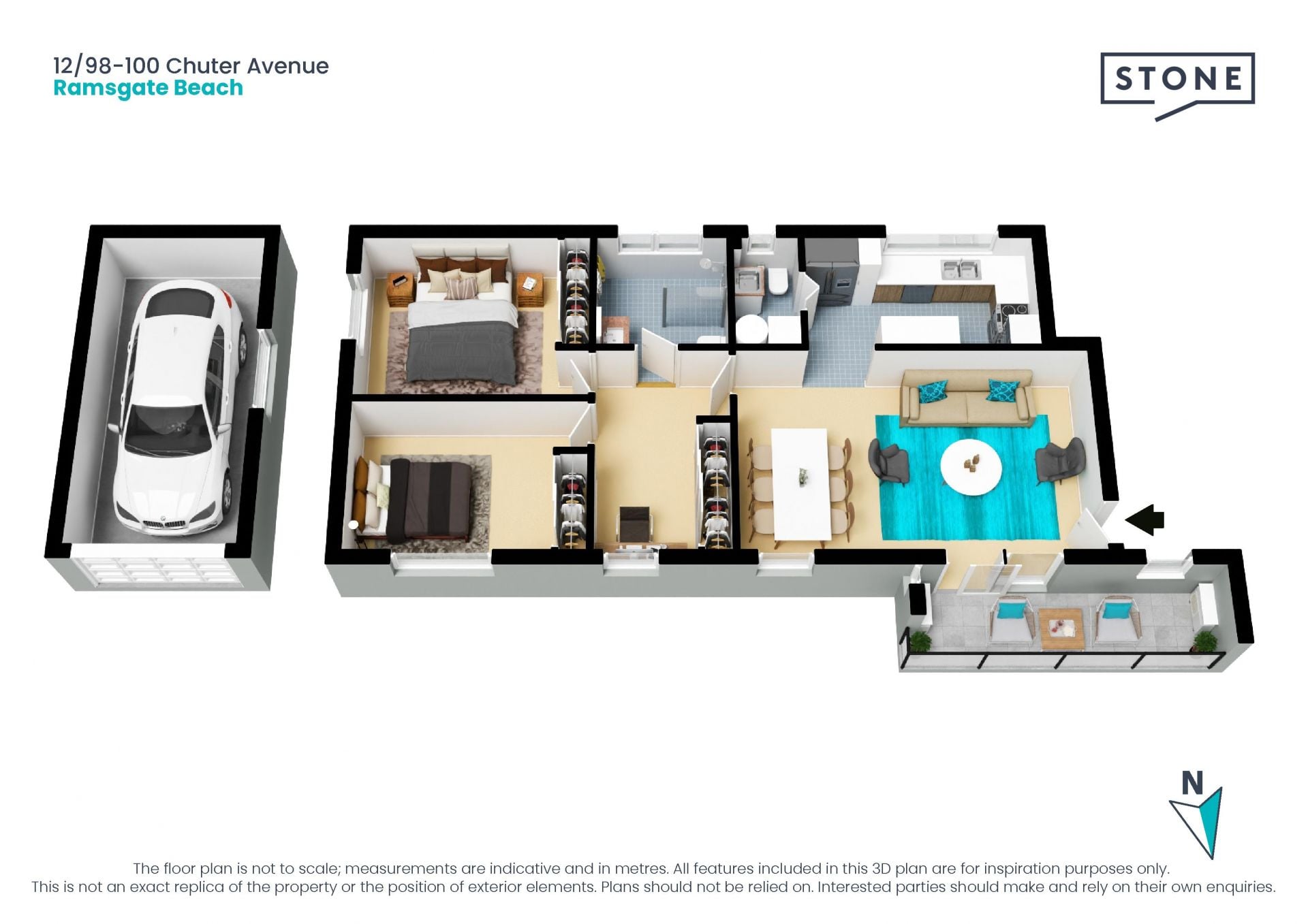 Stylish Two-Bedroom Apartment with Beachside Appeal