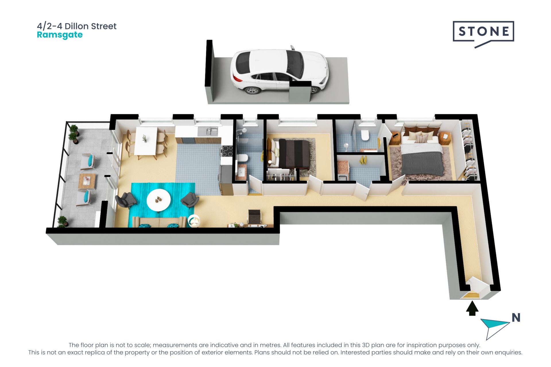 Ultra-modern unit in handy hub, blocks from the beach