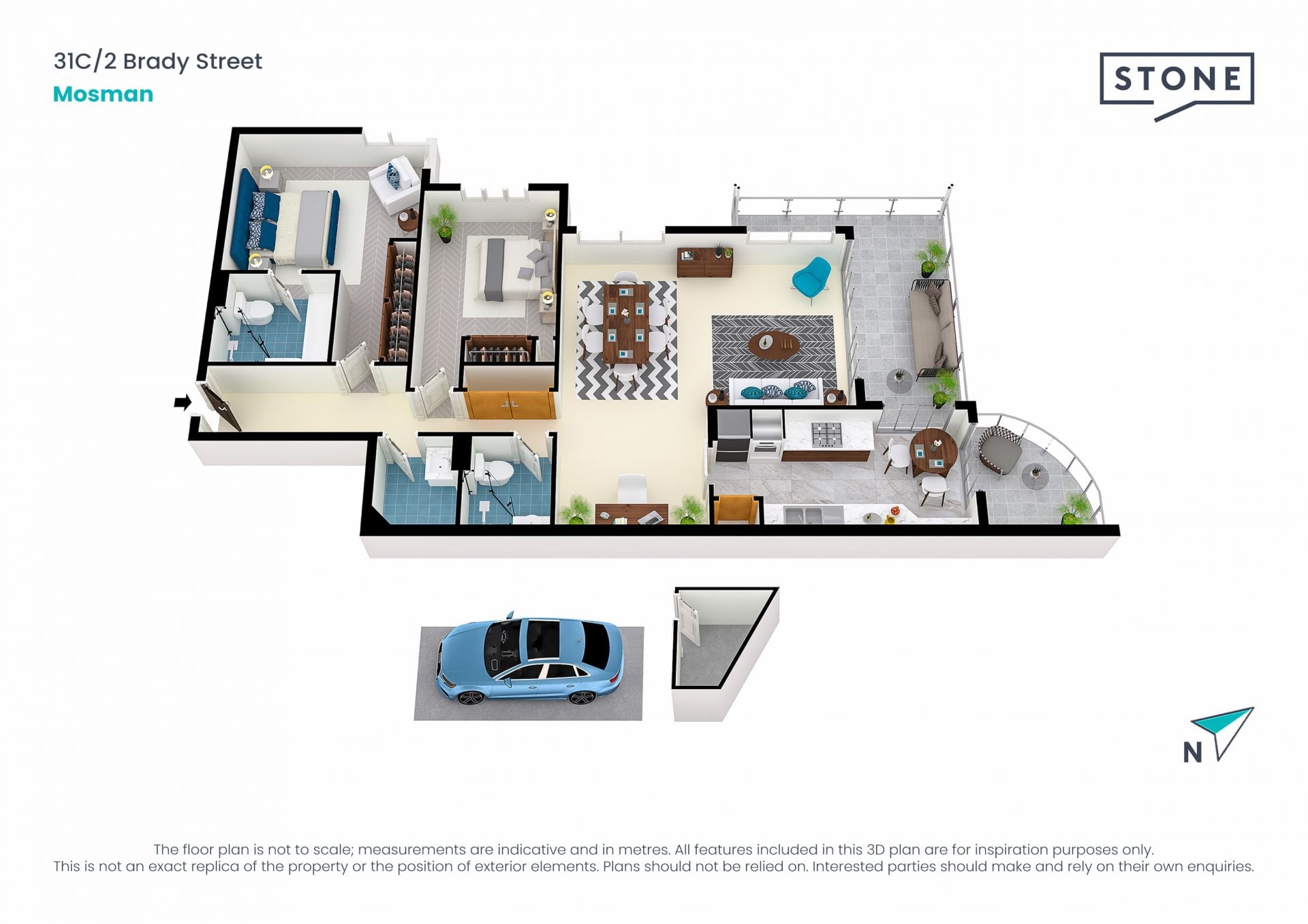 North facing penthouse in brilliant locale