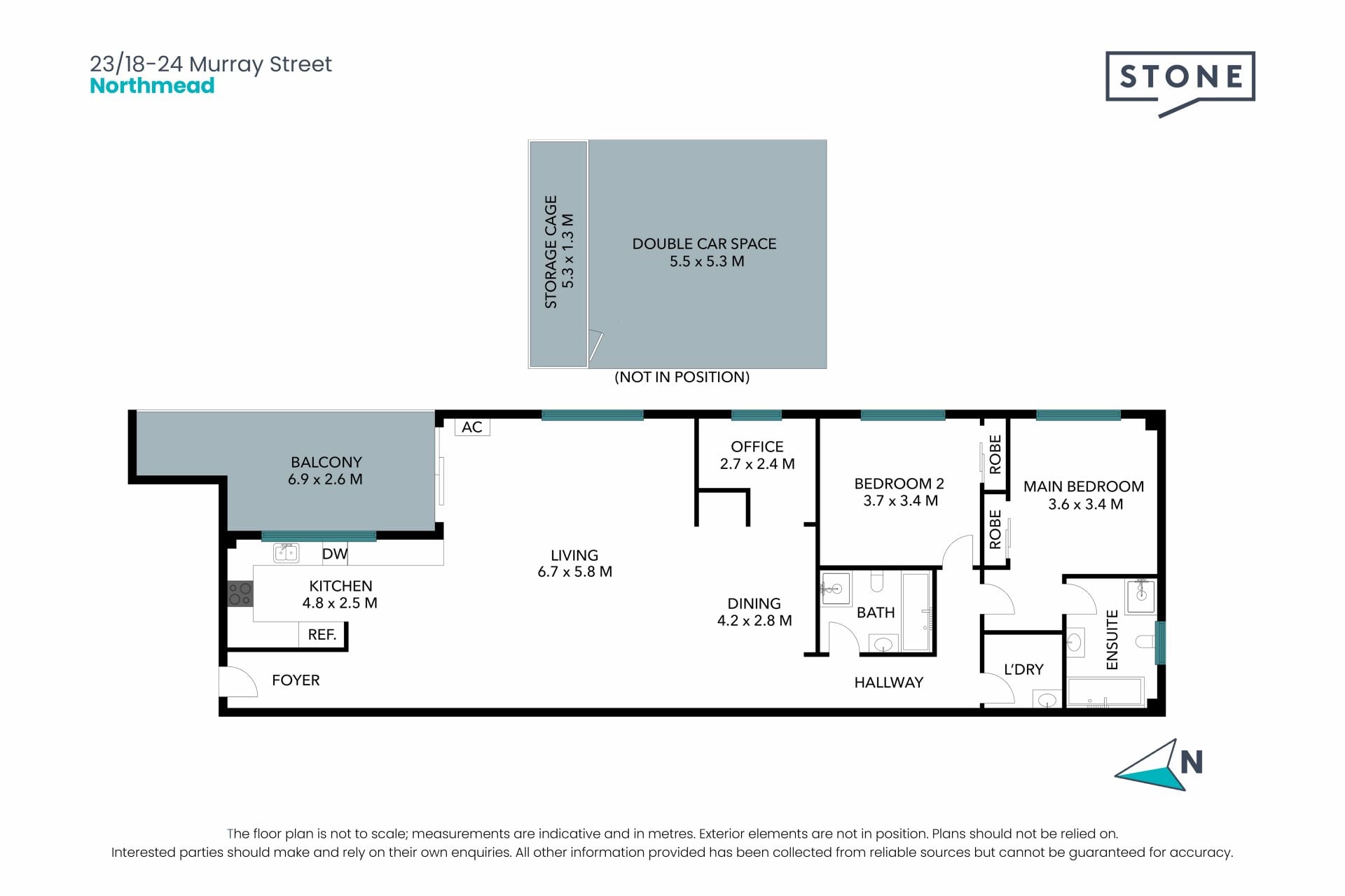 Impressive Two-Bedroom Apartment with Study, Double Parking & Storage