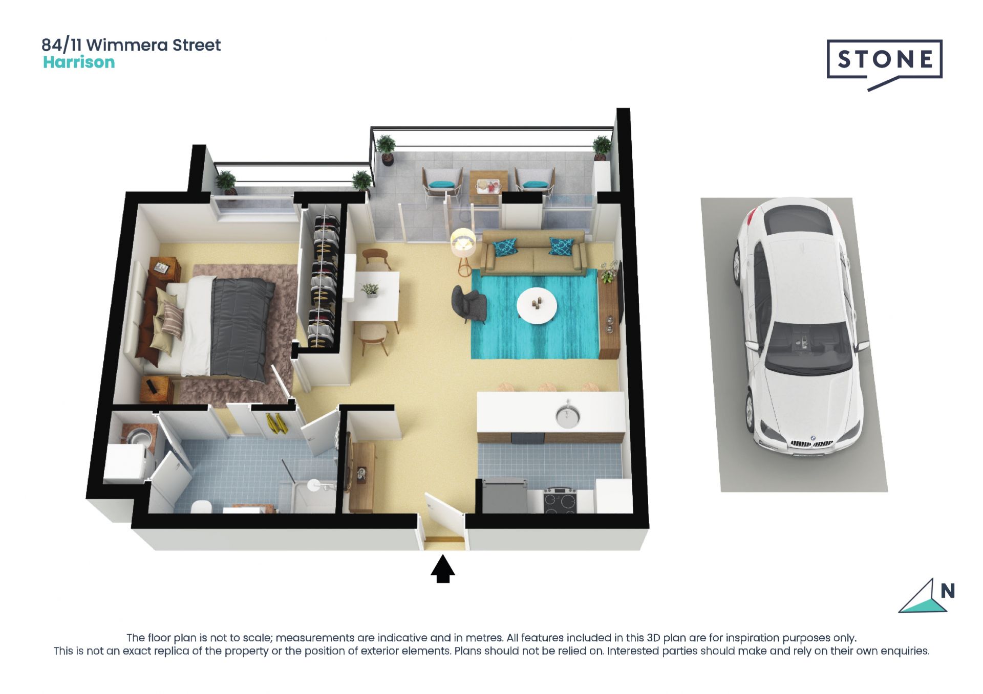Stunning one bedroom top-floor apartment