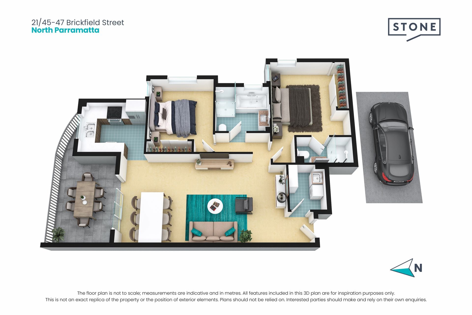 Spacious North-Facing Living with a Private Outlook