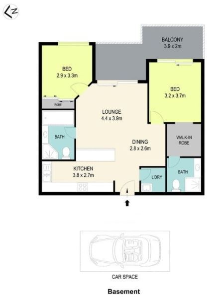 Two bed and two bath in sought after building