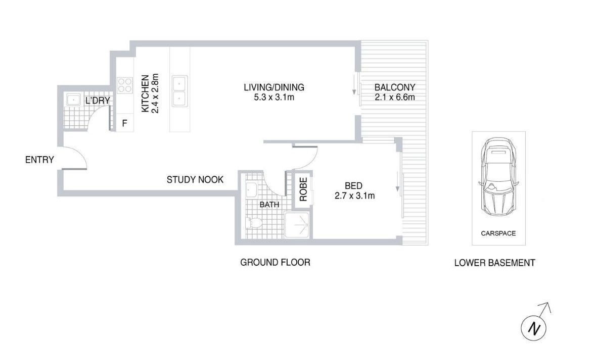 Ground floor one bedroom apartment with privacy and convenience