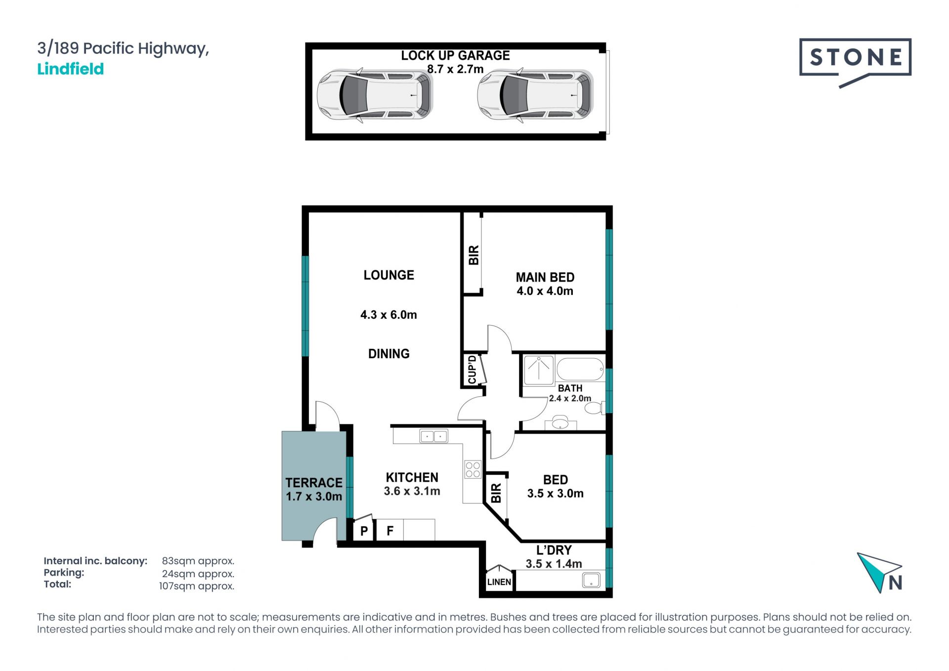 Stylish, light-filled two bedroom apartment