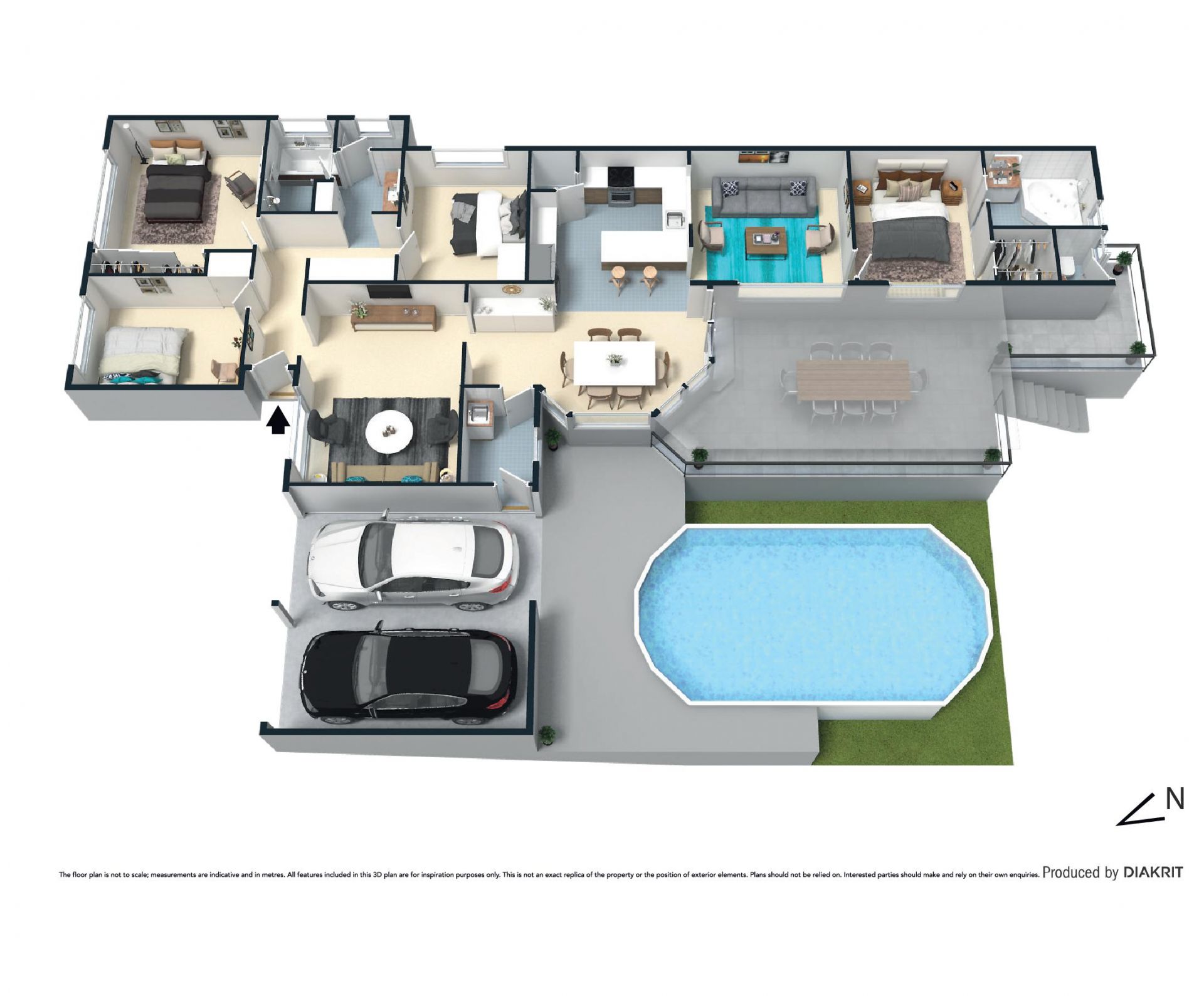 Modern family design with abundant parking