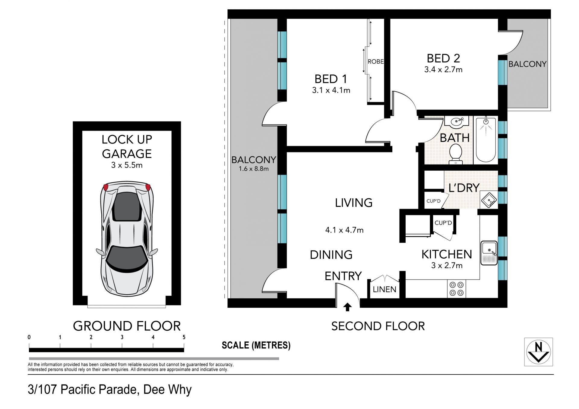 Updated apartment by the beach