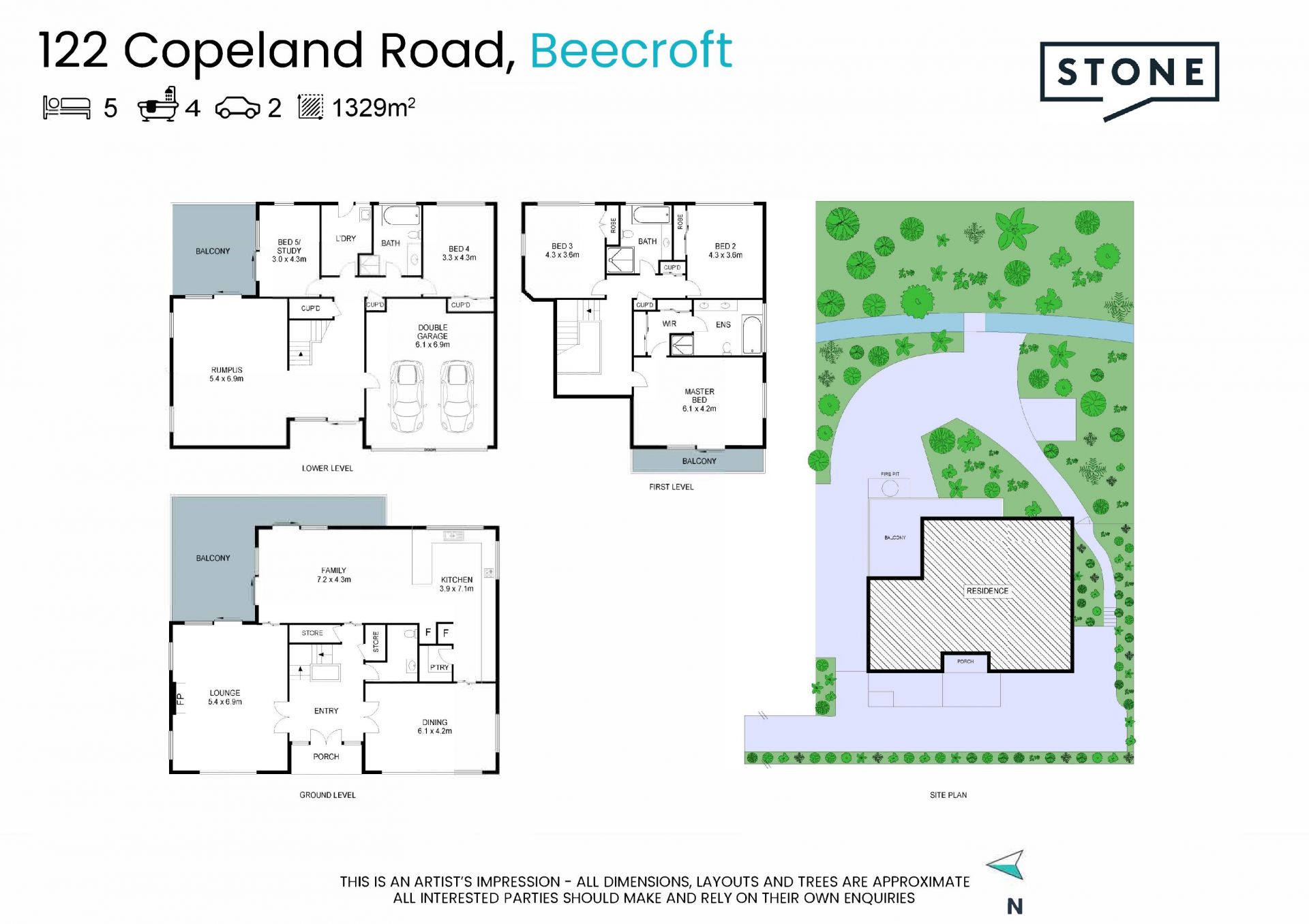 Large family home on 1329sqm – 210m approx. to Beecroft Primary