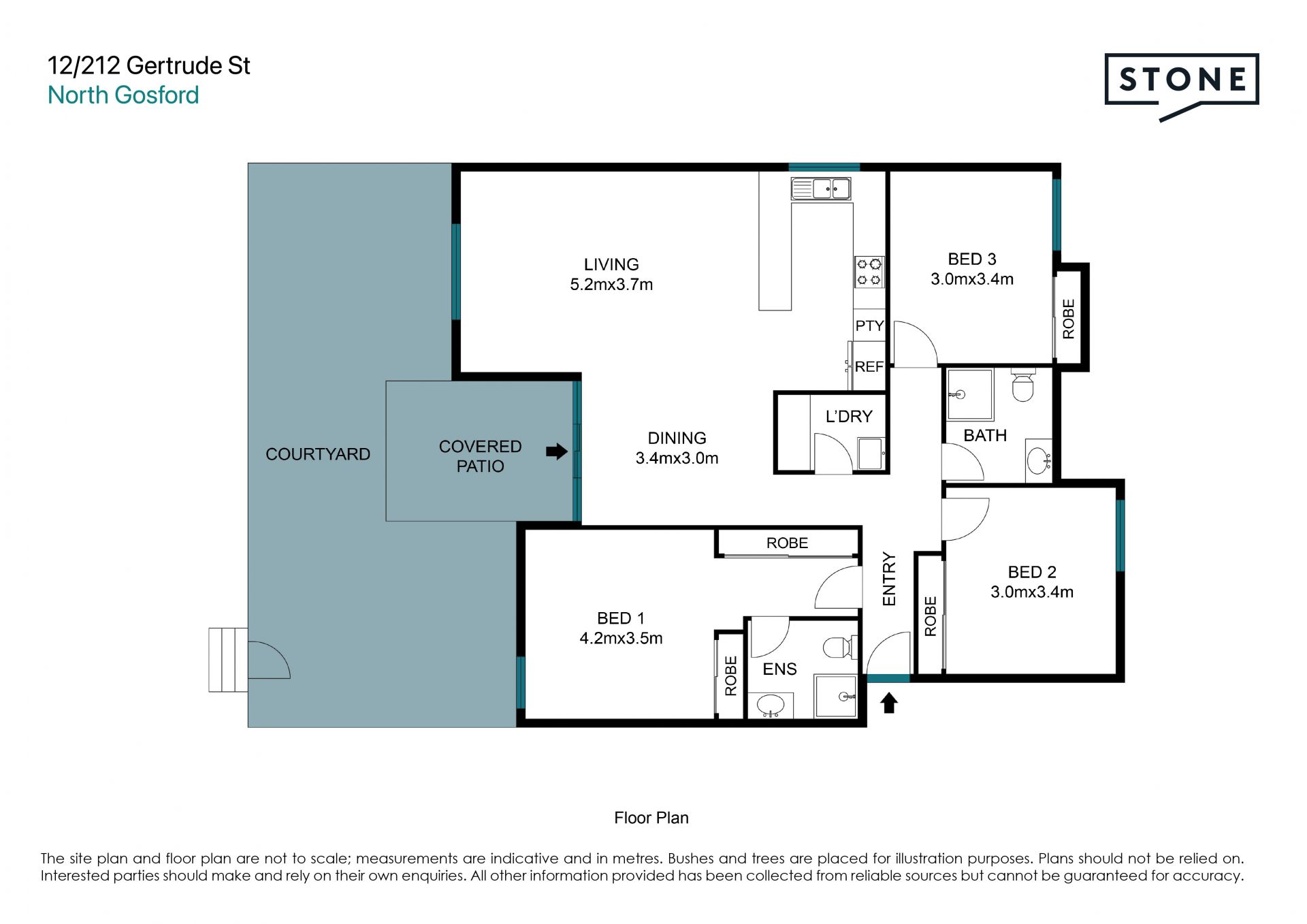 Modern three-bedroom ground floor apartment in a secure complex.