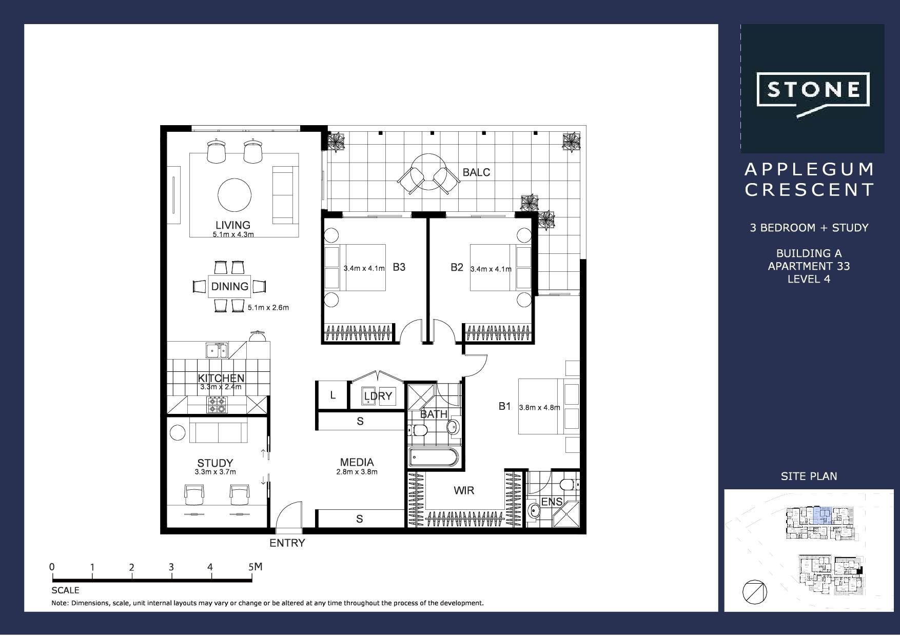 Stunning penthouse with media room and study