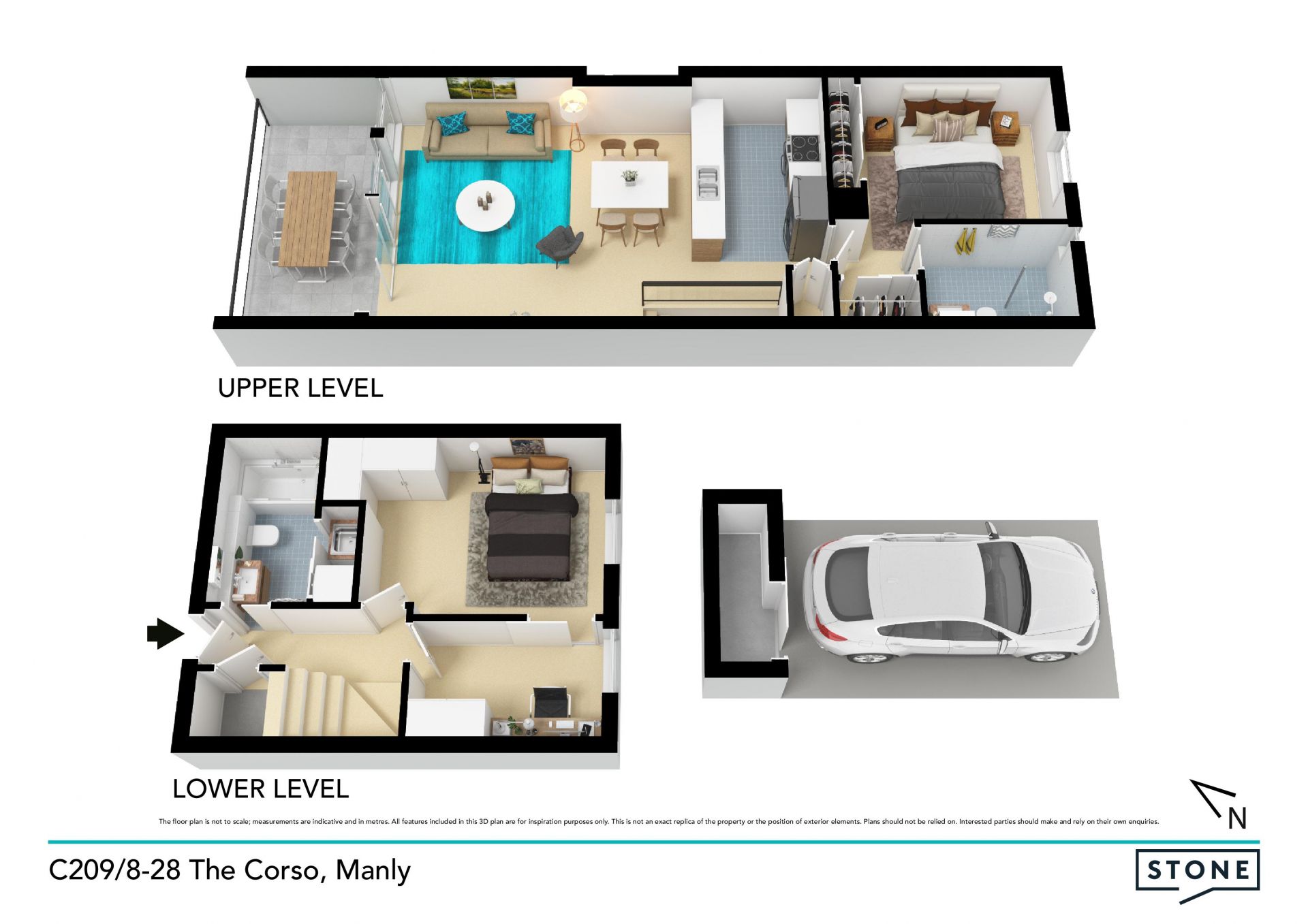 Premium apartment in the village with north terrace
