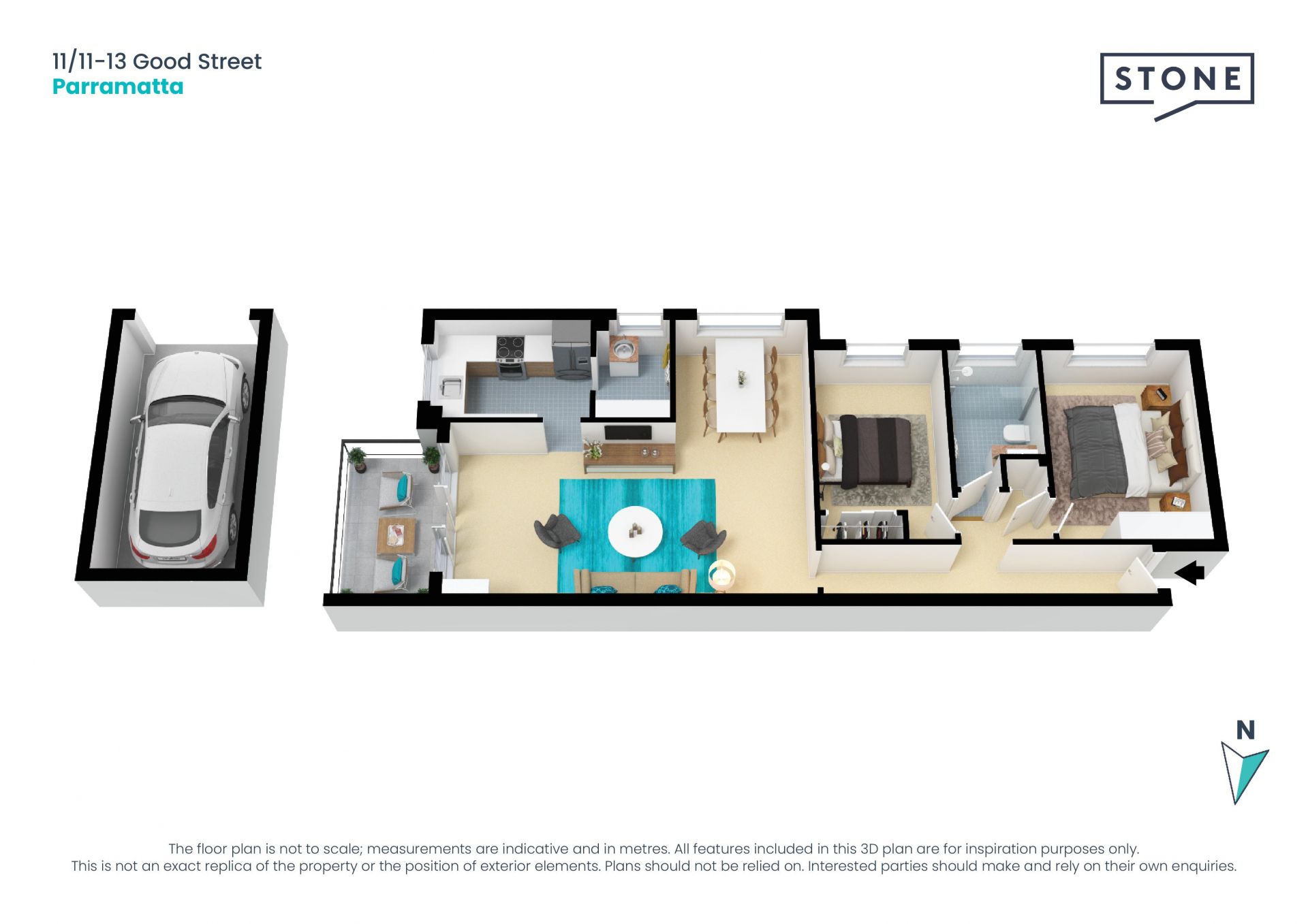Bright Two Bedroom Apartment