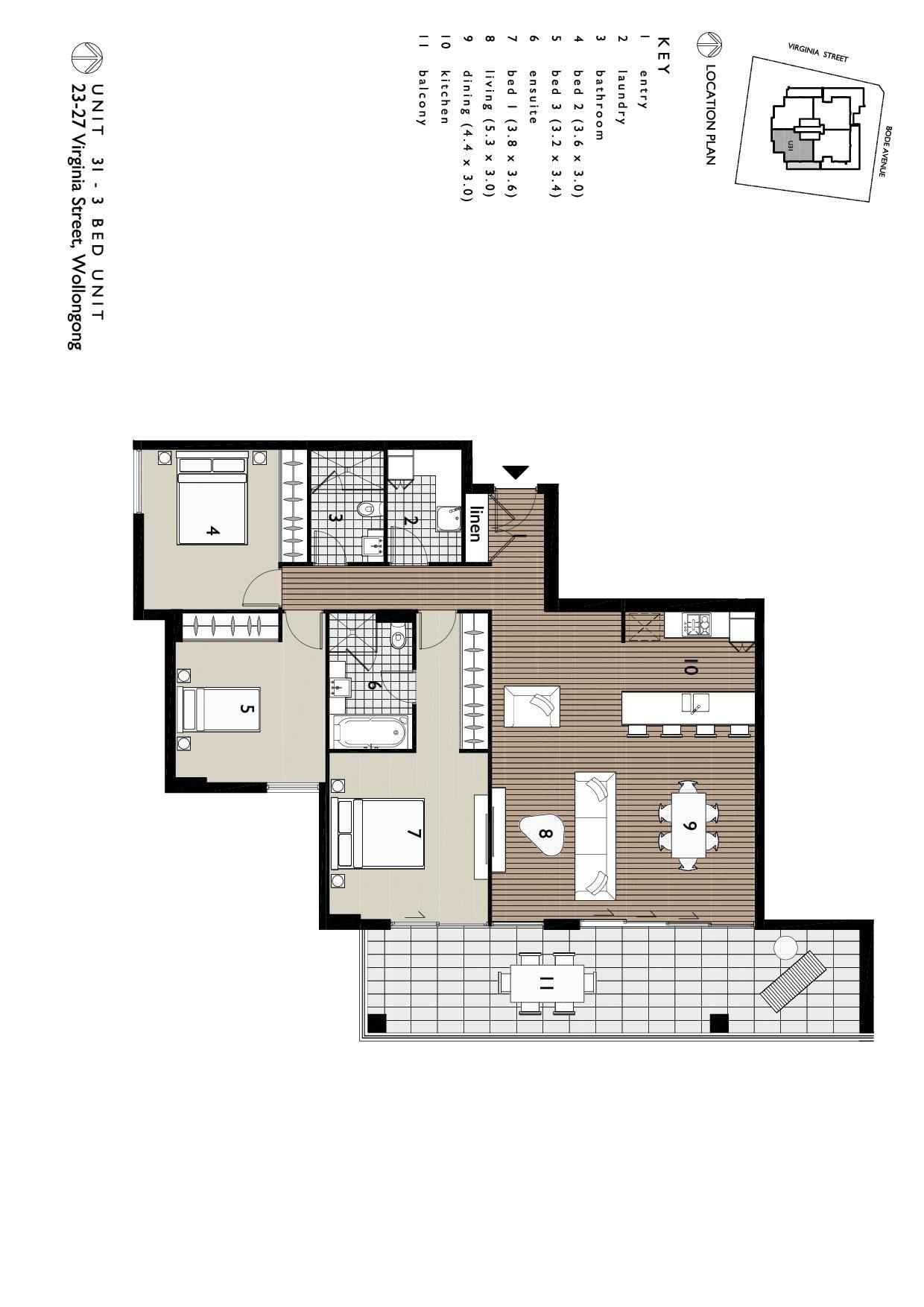 Modern three bedroom unit with breathtaking views