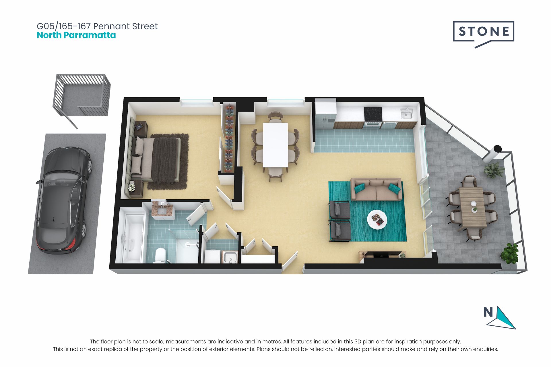 One Bedroom with Courtyard