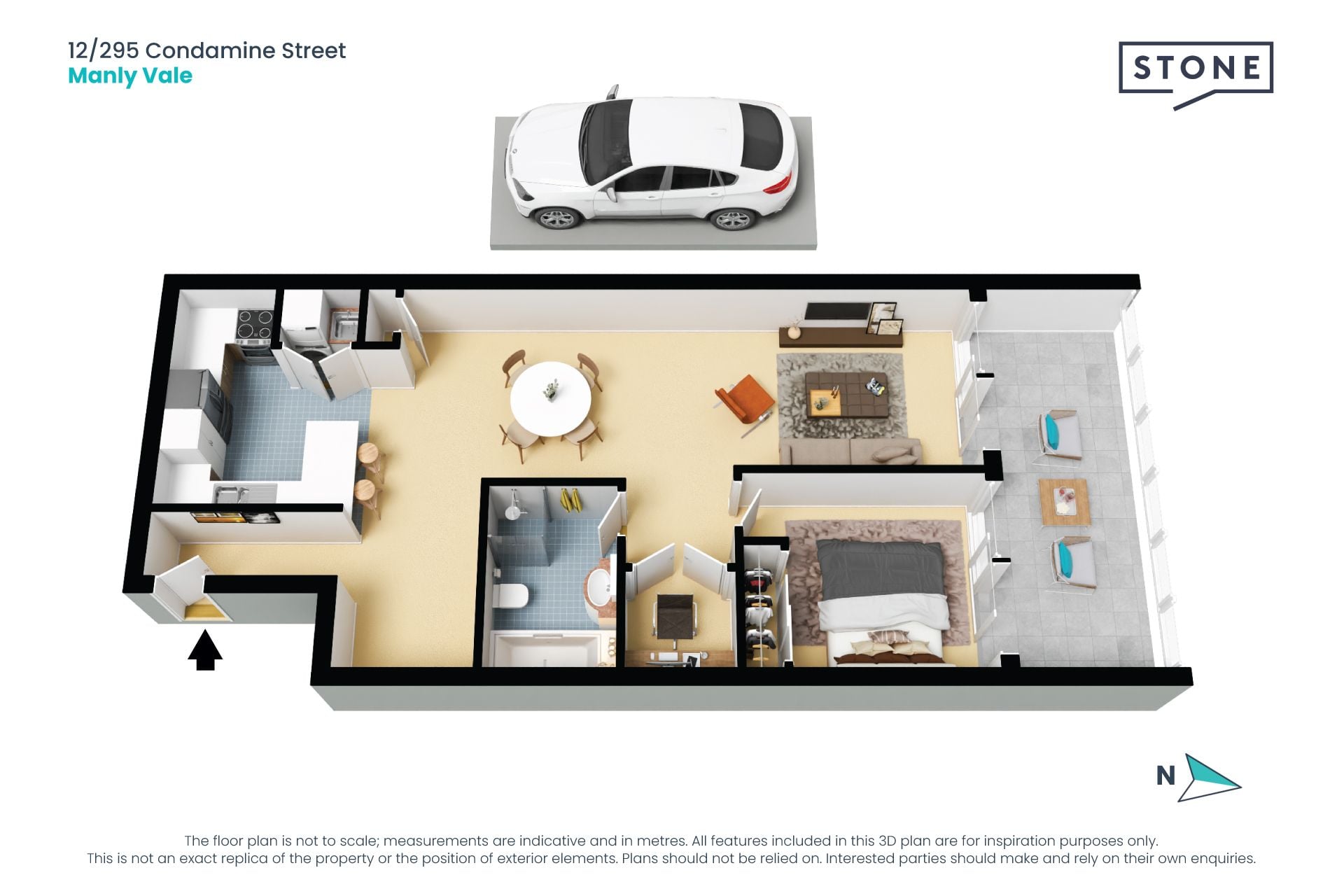 Giant apartment with terrace in quiet rear setting