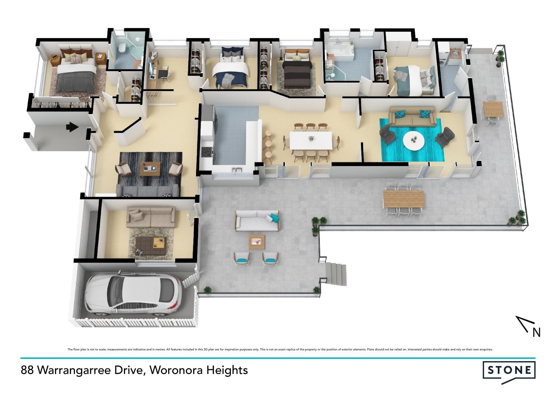 Single level home in peaceful position