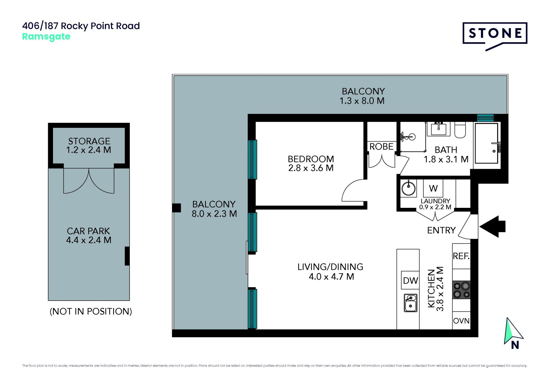 Stylish 91sqm apartment with wraparound views