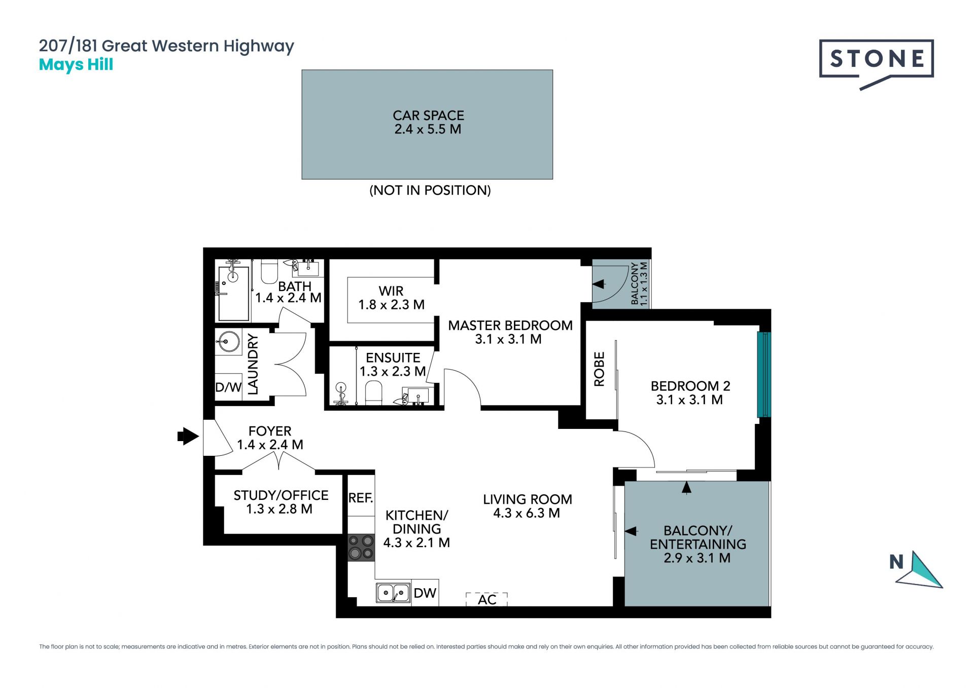Executive-style two-bedroom apartment