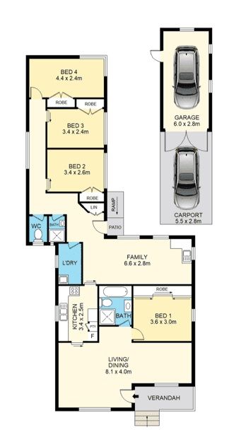 Freshly painted four-bedroom home