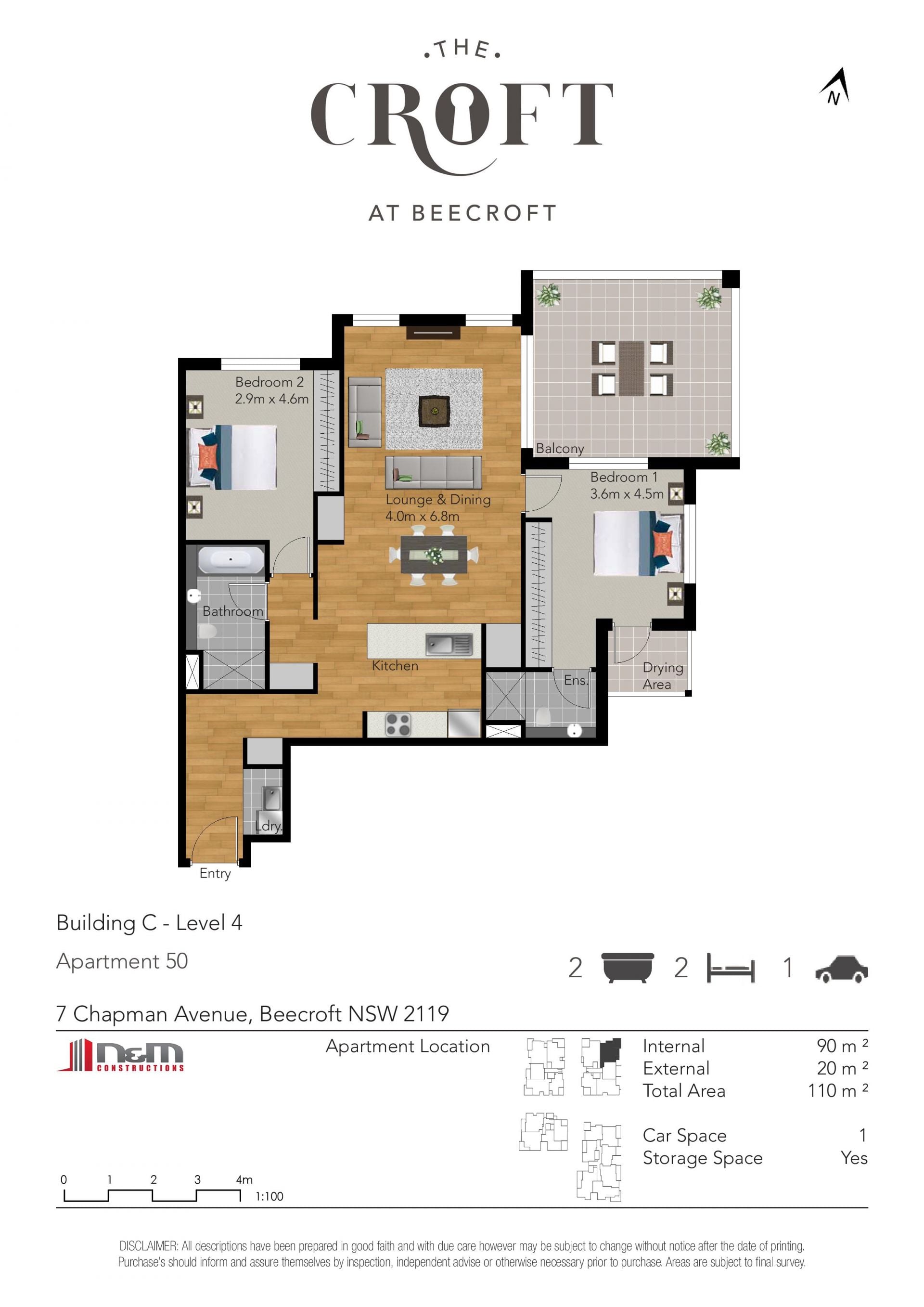 North facing luxury apartment amid 'The Croft'
