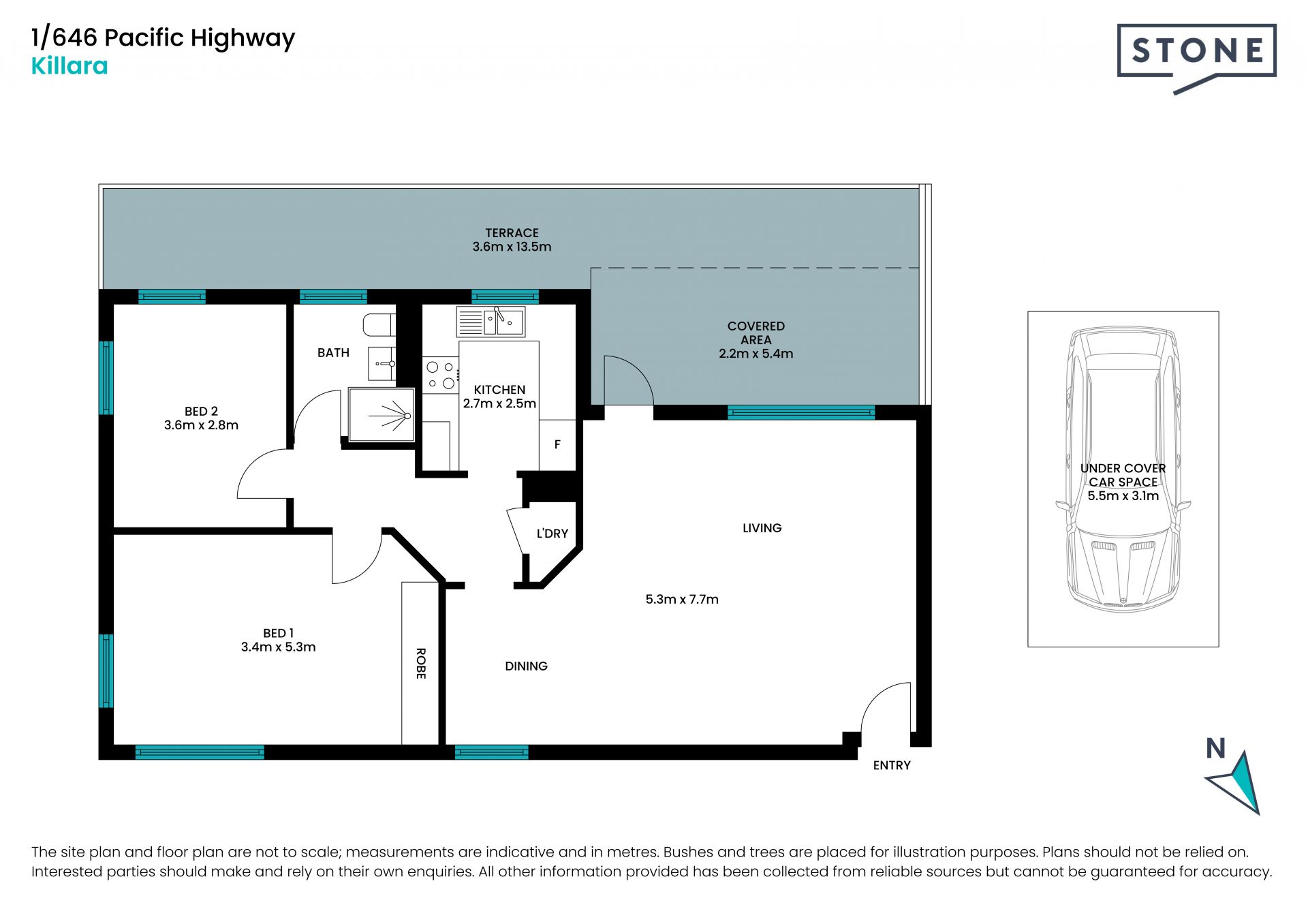 Leafy two bedroom apartment in whisper quiet location