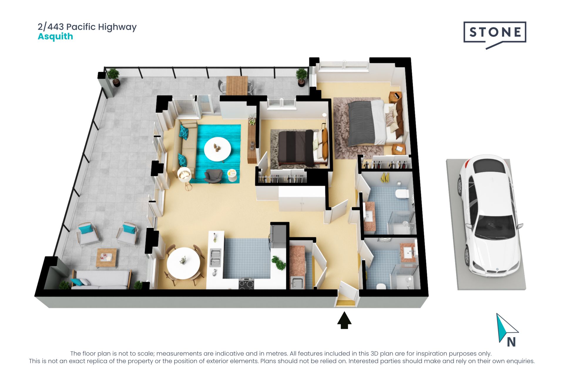 Premium two-bedroom apartment with quality finishes throughout
