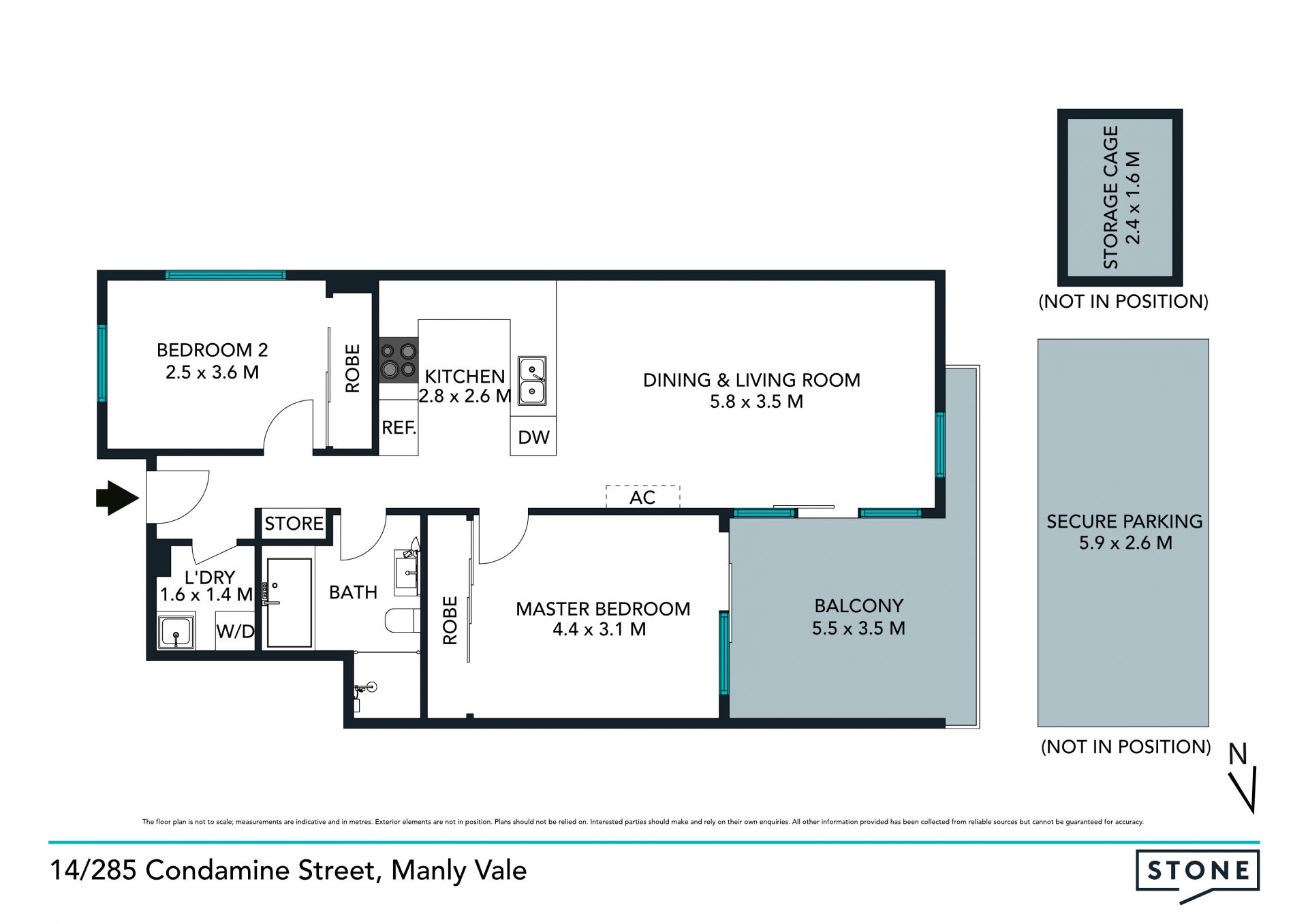 Executive two bedroom apartment in convenient location
