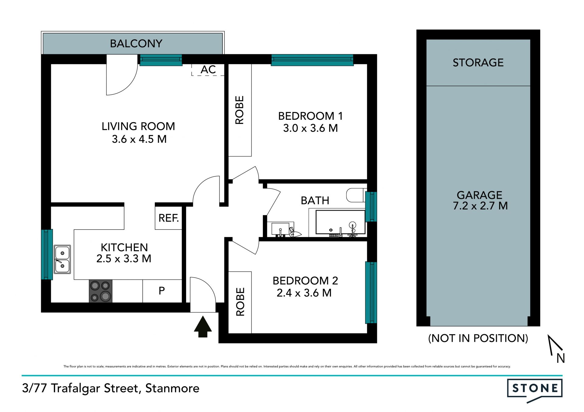 Fresh & bright apartment with balcony & garage
